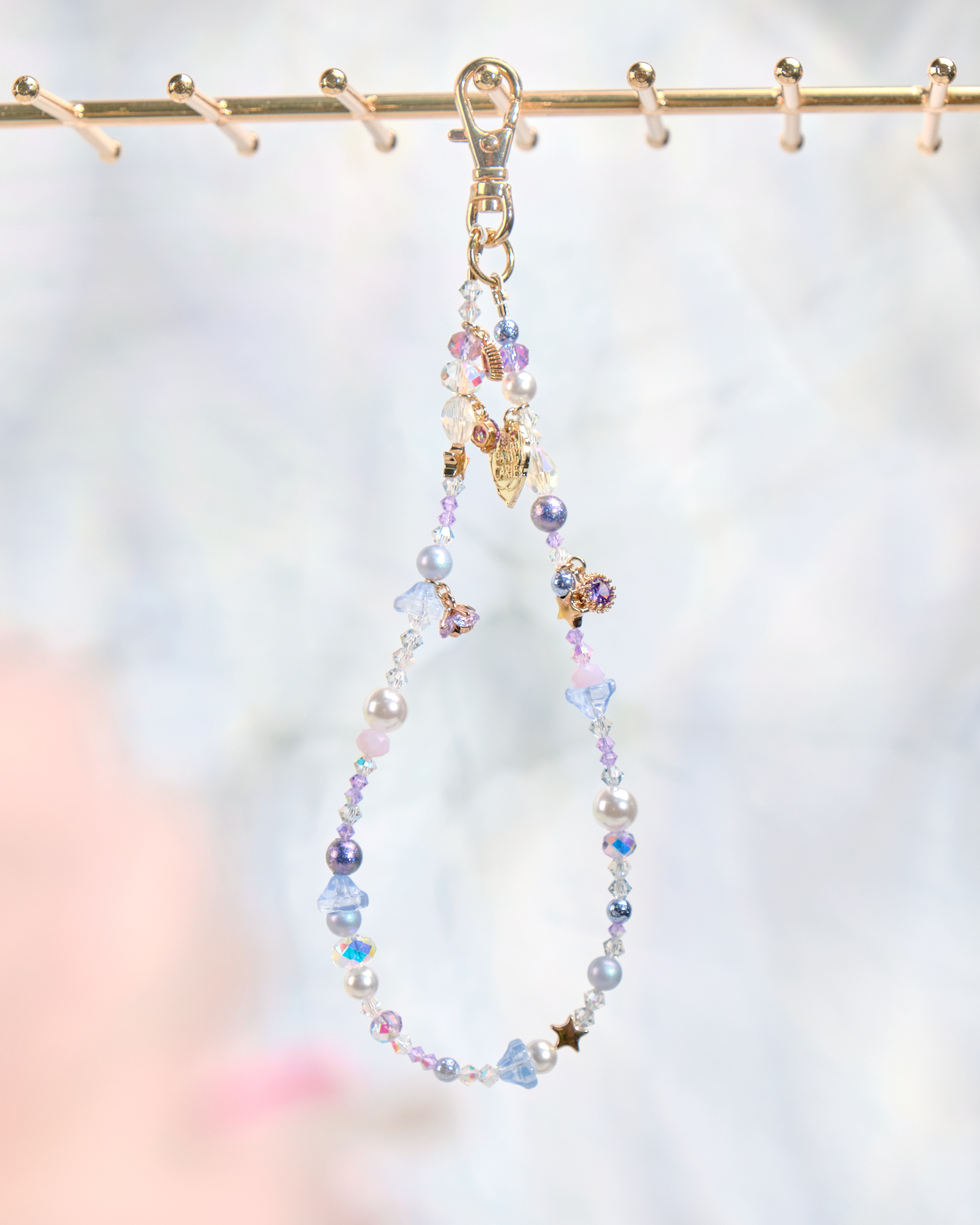 12066 Rainbow Beaded Phone Strap