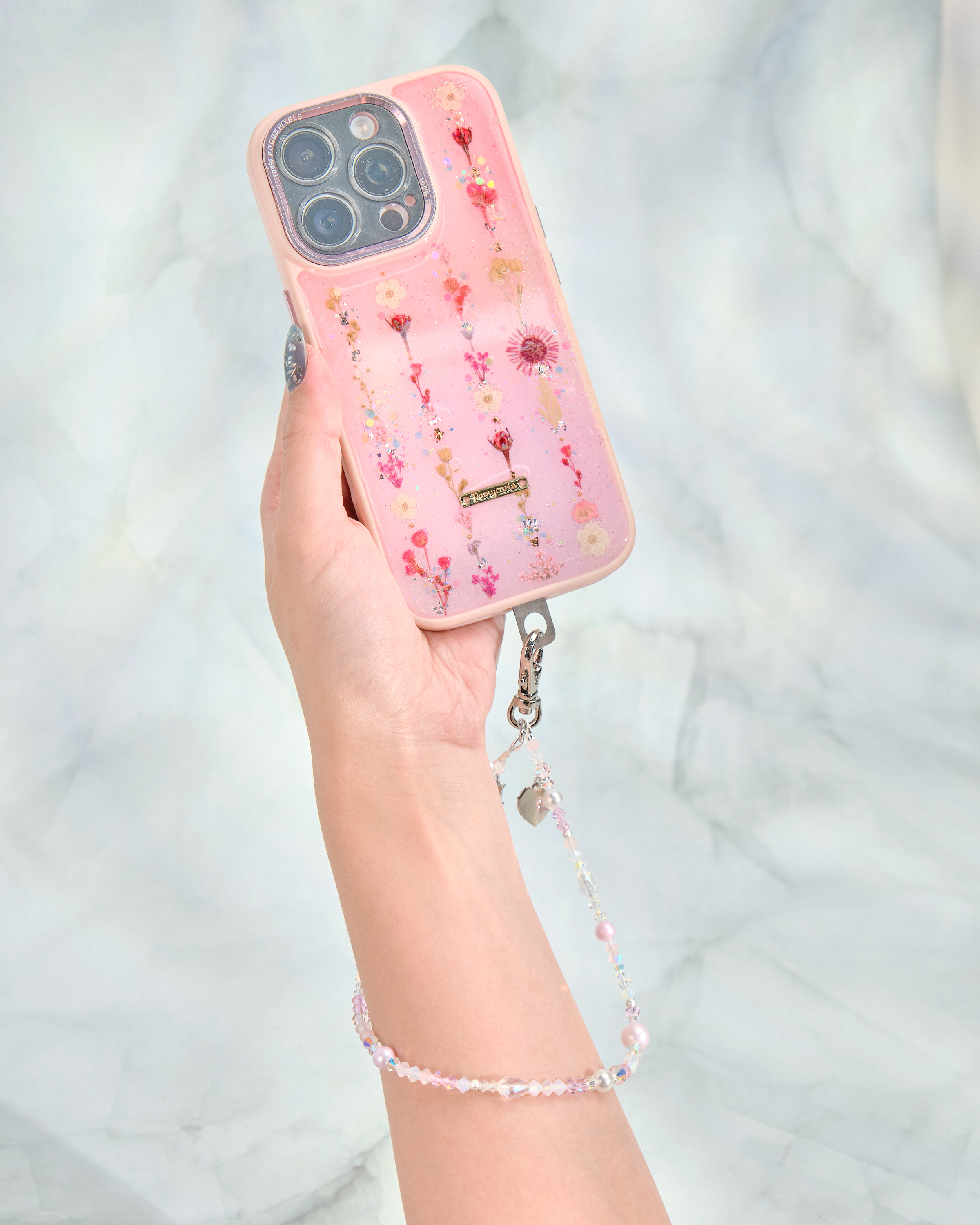 12066 Rainbow Beaded Phone Strap