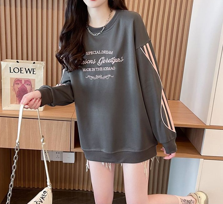 British Style Embroidered Letter Long Sleeve Sweatshirt