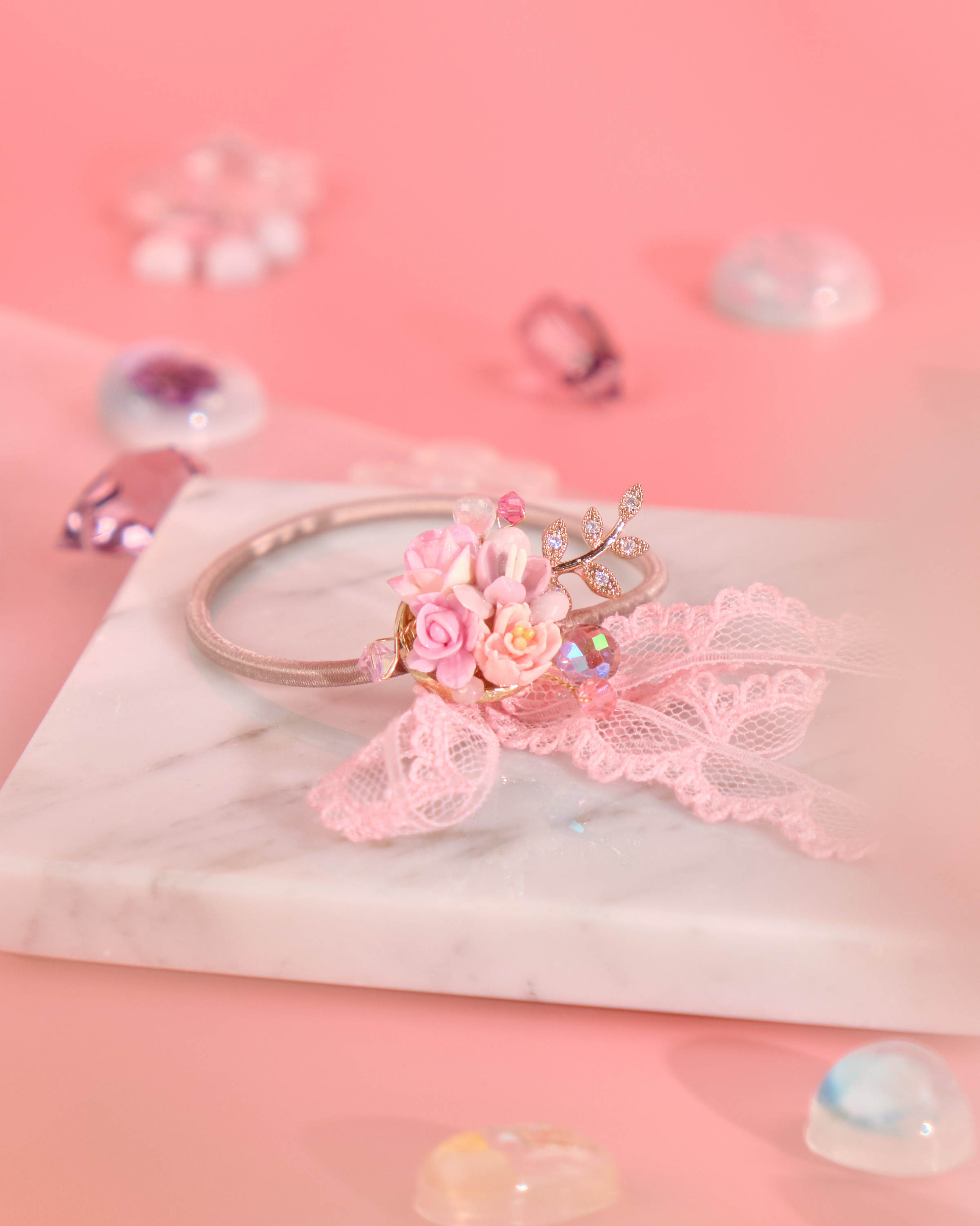 12039 小花束蝴蝶結橡筋