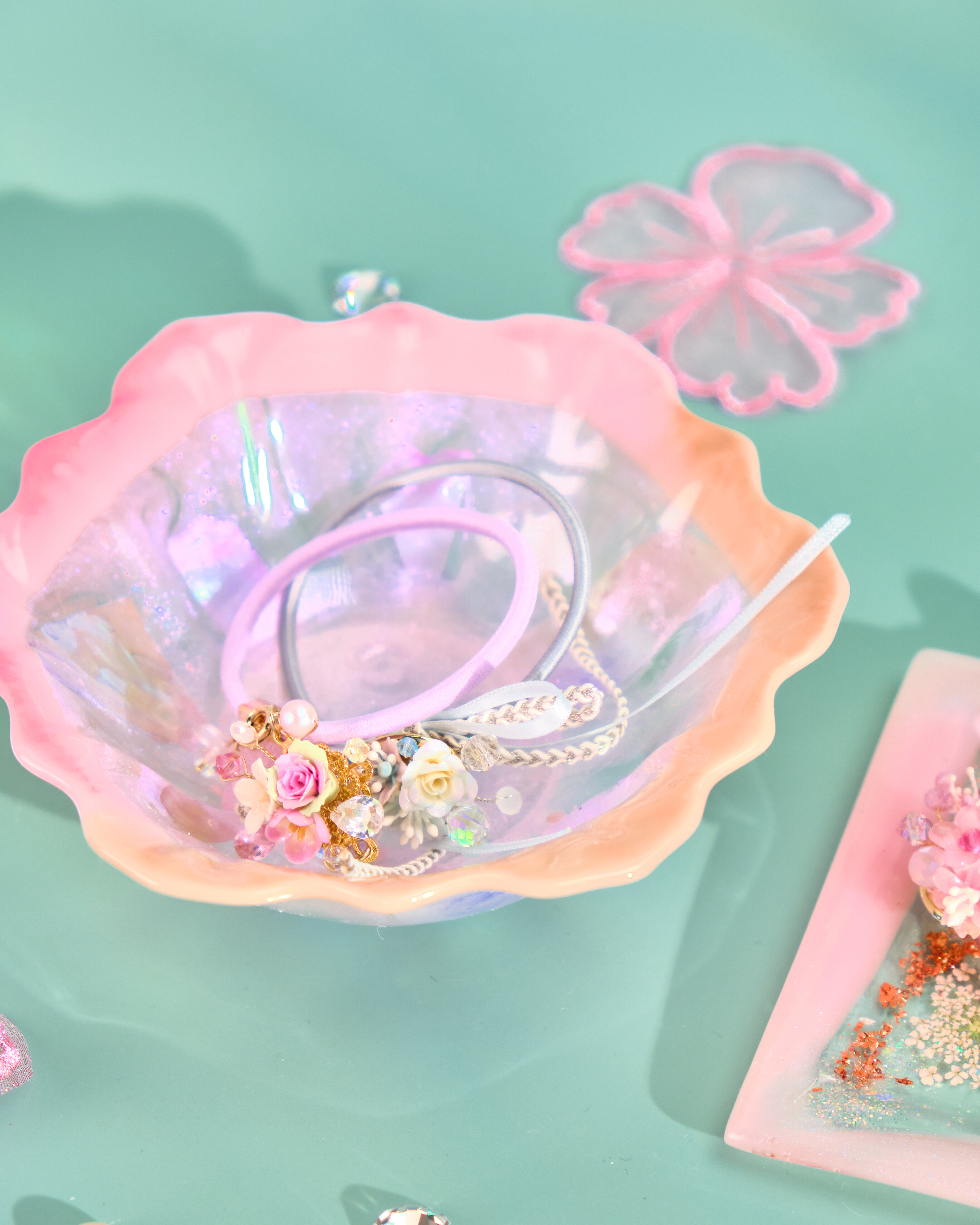 11998 Flower-Shaped Pressed Flower Resin Plate