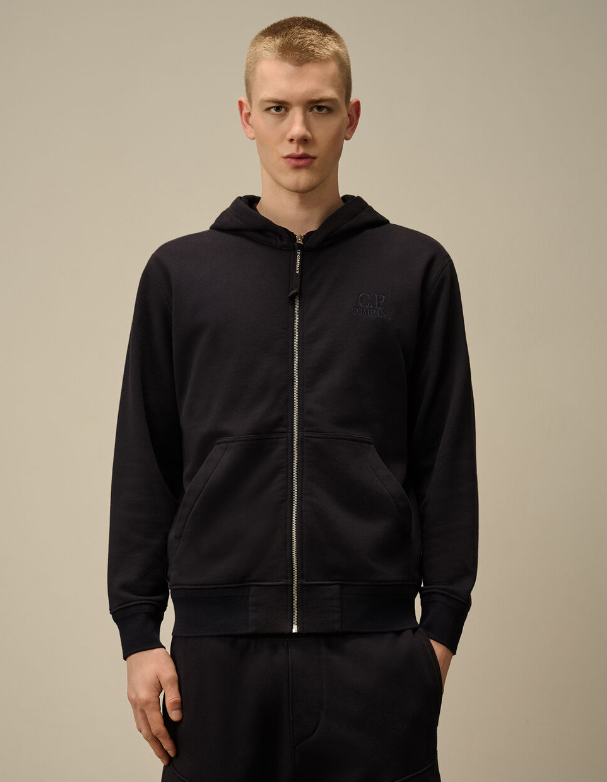 C.P. Company  拉絨棉質全拉鍊  LOGO  連帽上衣外套   JUL25