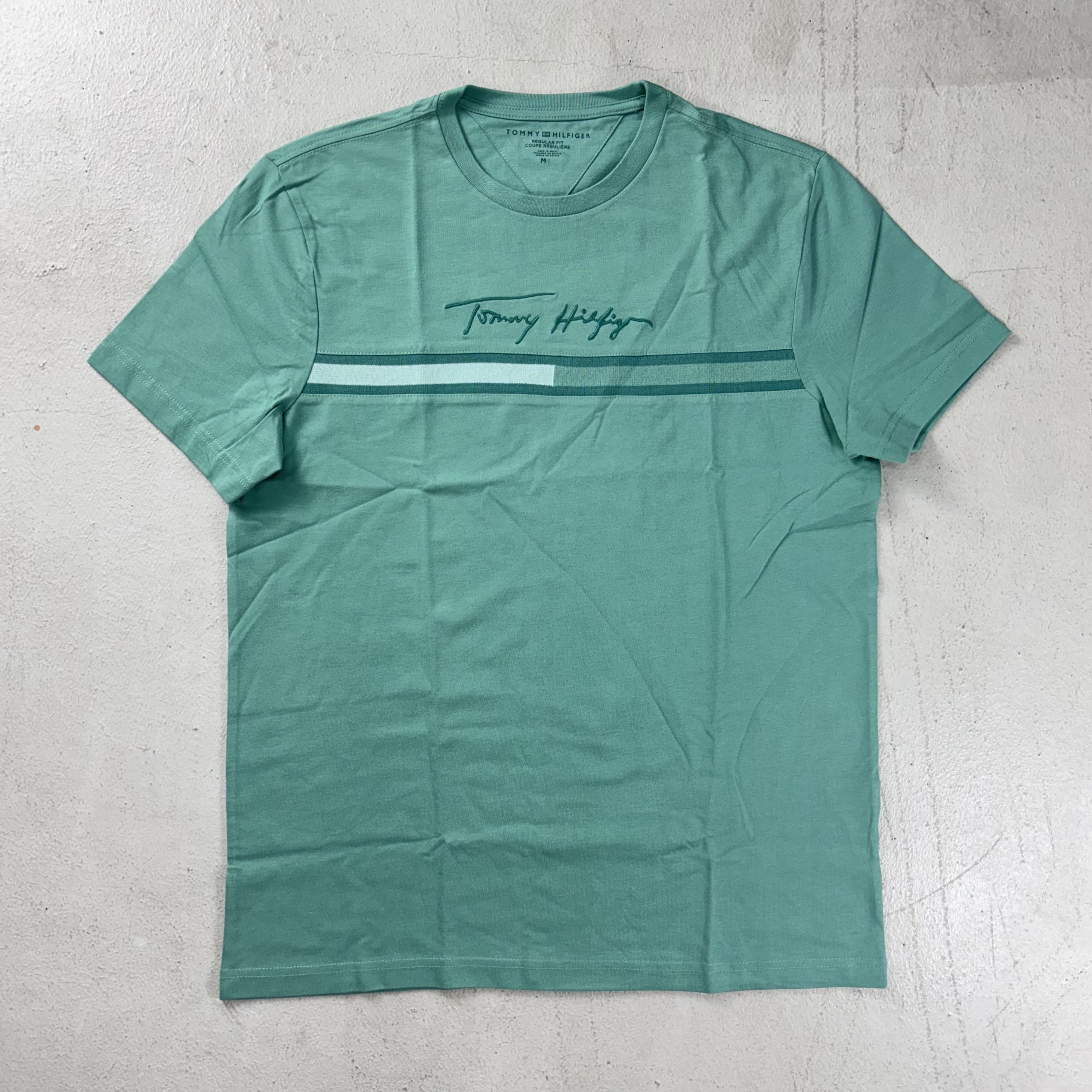 Tommy Hilfiger 織帶草寫LOGO短袖 (綠)