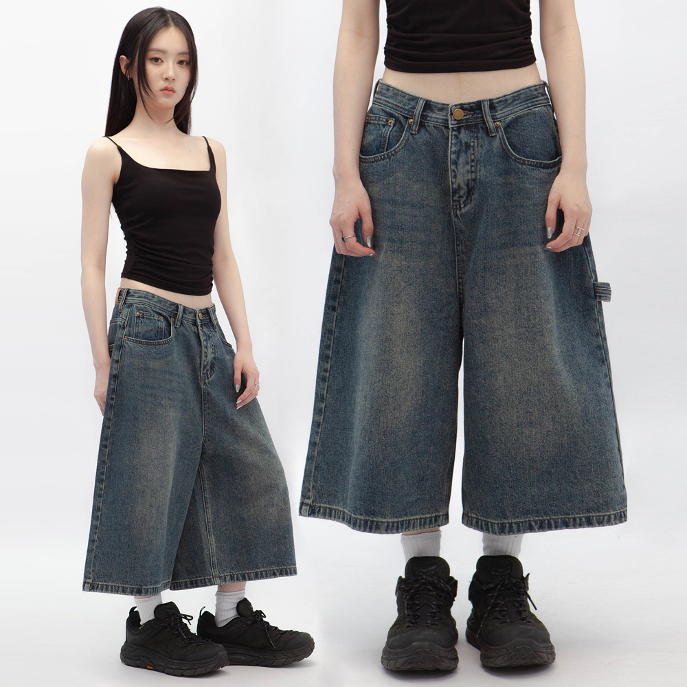 做舊七分牛仔短褲(in stock)