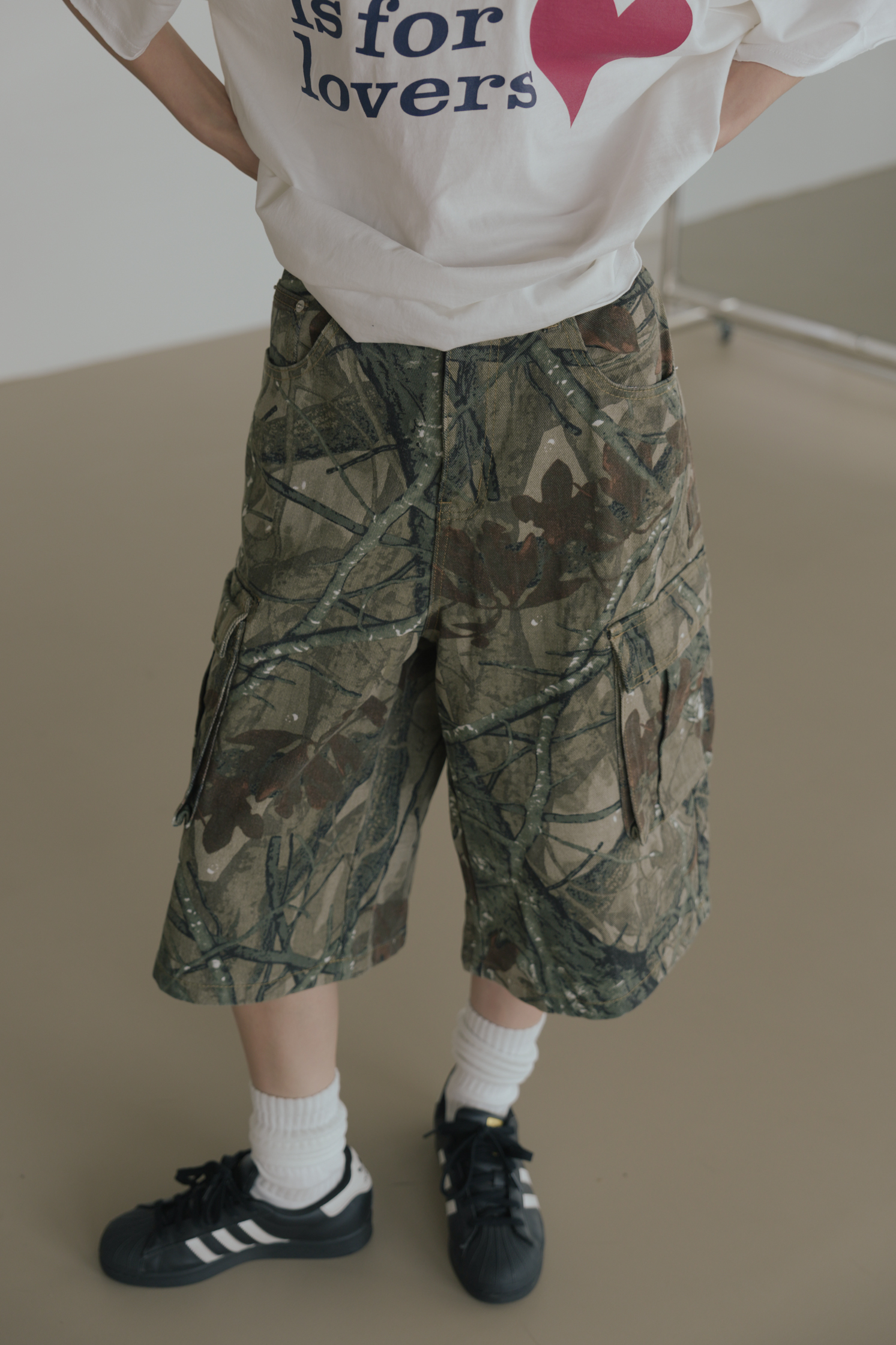 【Unisex】Cargo Real Tree Bermuda Shorts #短褲