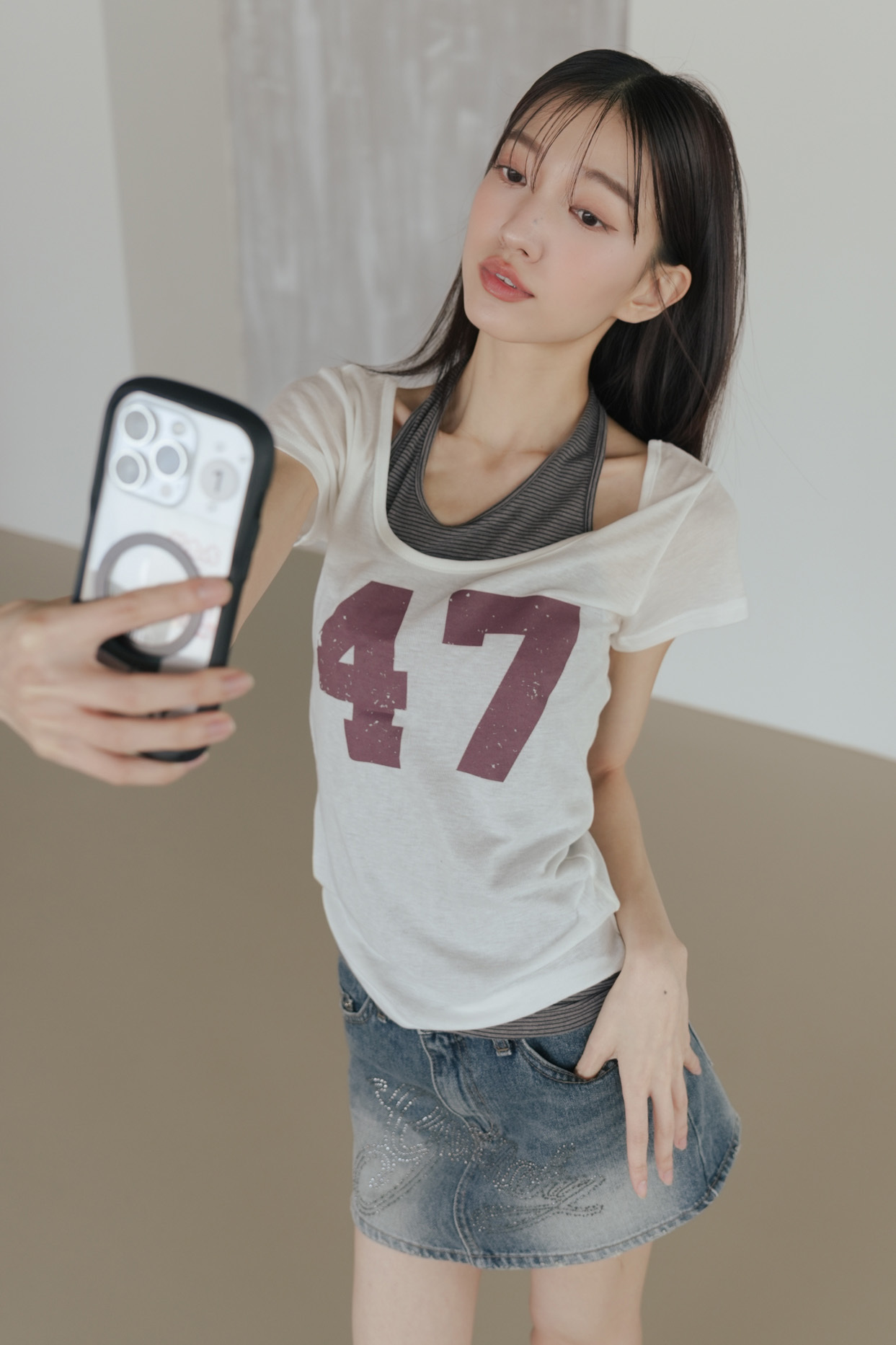 47 Round Neck T-Shirt #上衣