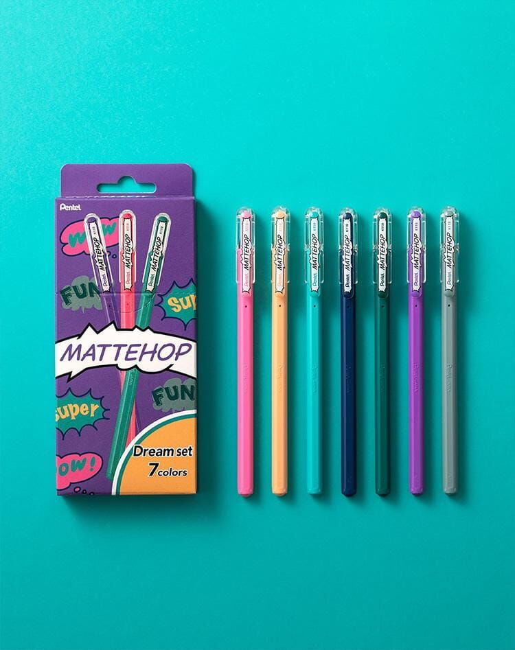 第三彈 MATTEHOP 繽紛高彩筆 超高飽和度｜日本 PENTEL