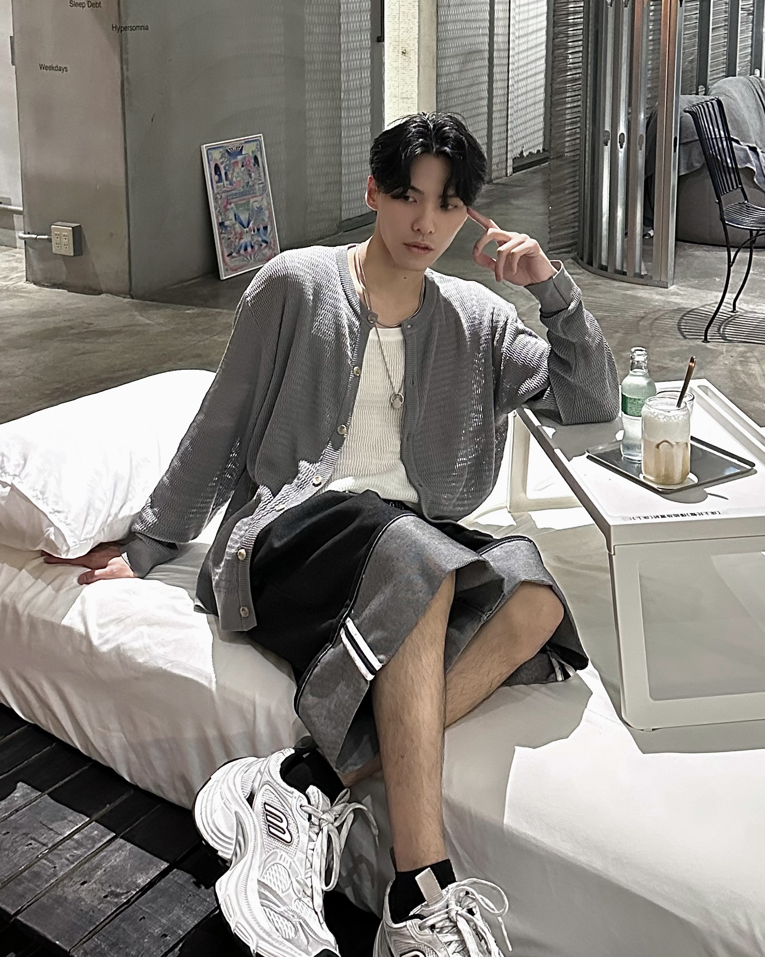 𝐇·𝐓·𝐒 韓國 成熟型男 圓領 輕薄 簡約俐落 針織 開襟衫 外套 罩衫