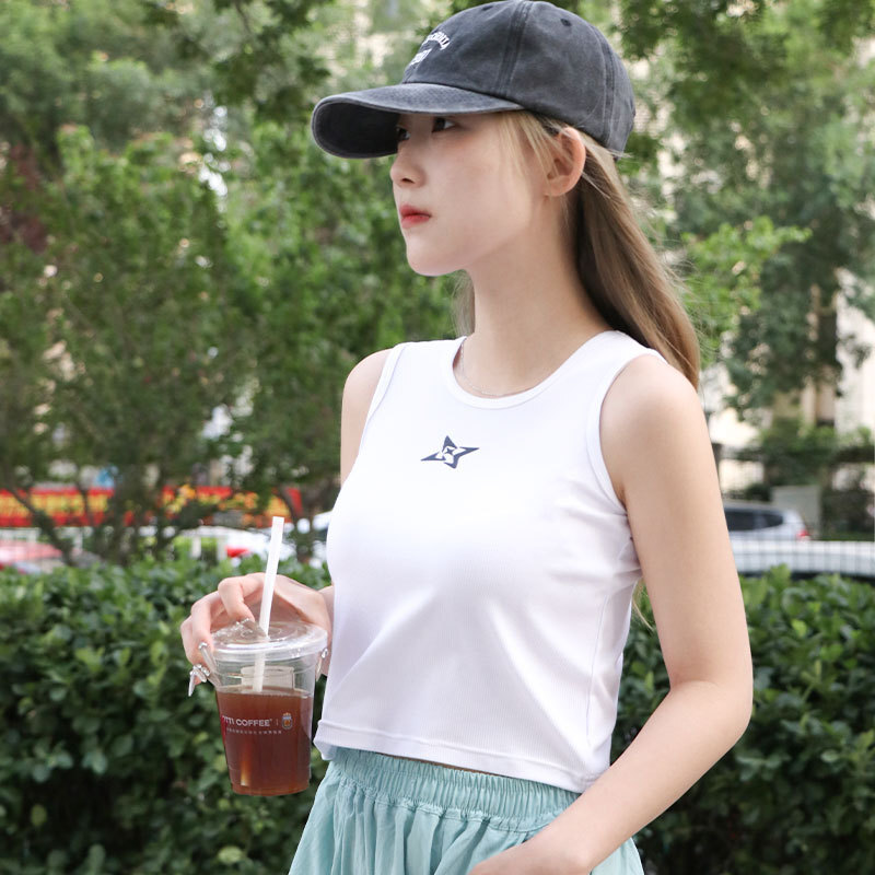修身短版無袖背心