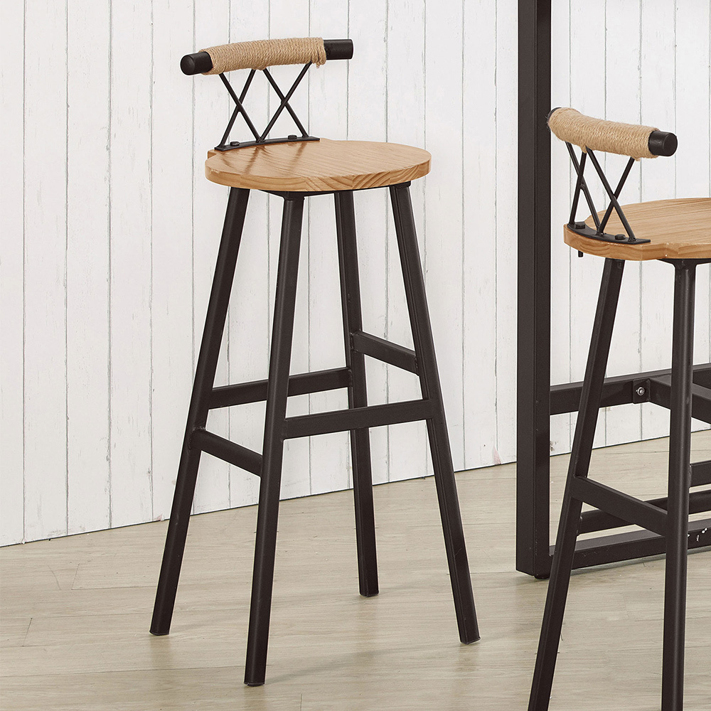 森羅工業風造型實木吧台椅/吧檯椅/休閒高腳椅/單椅