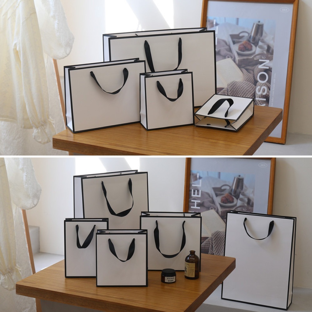 白色黑邊 紙袋 包裝紙袋