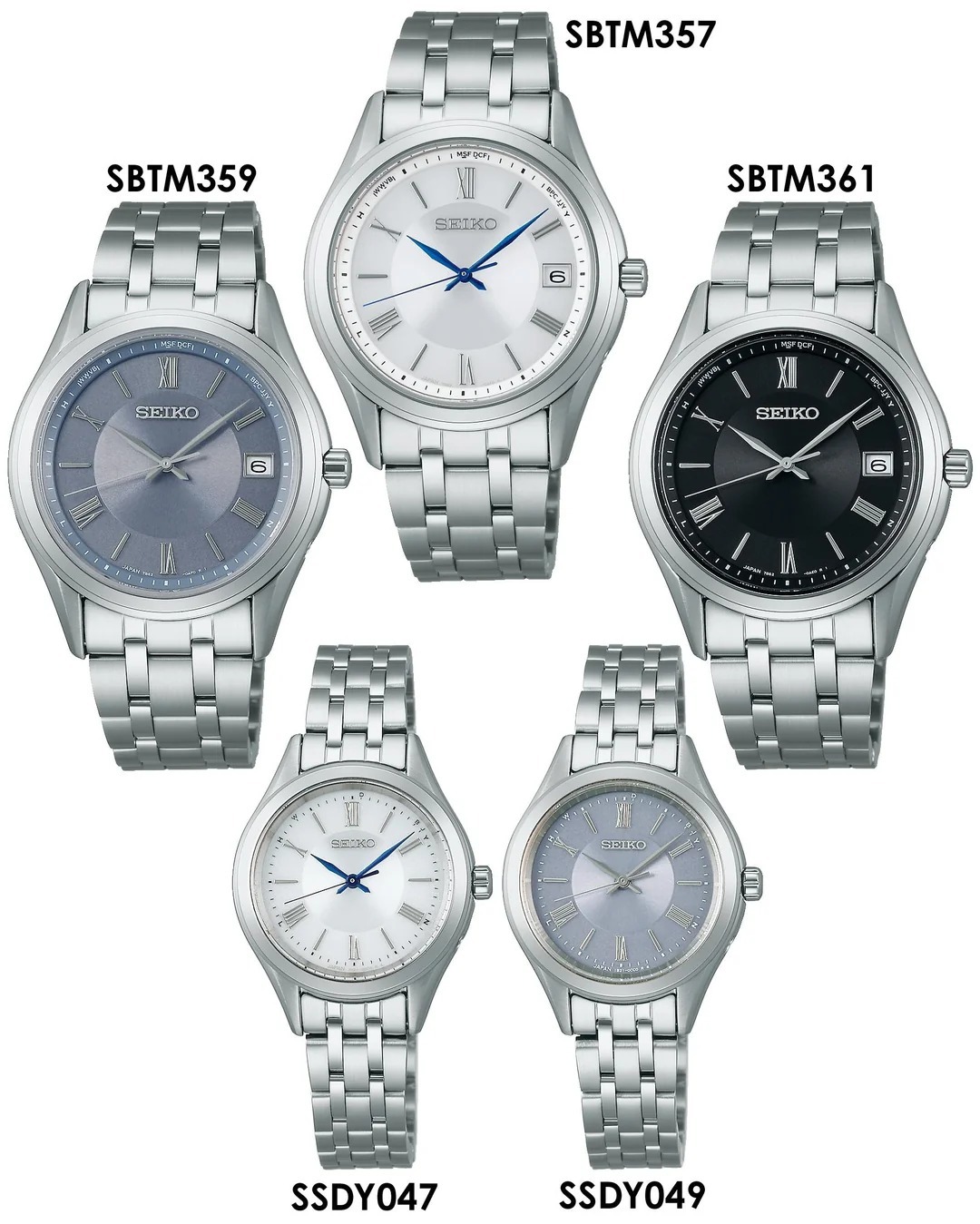 Seiko 精工 Selection Radio Controlled Solar Stainless steel Watch SBTM357, SBTM359 , SBTM361 , SSDY047 , SSDY049 , 電波太陽能不銹鋼手錶