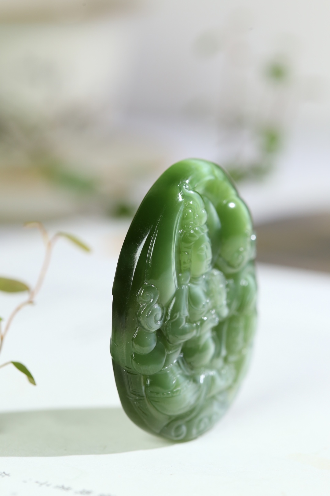 618136 和田玉坐蓮觀音