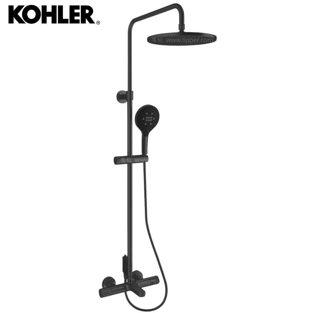 ★ 個性盡顯優惠 ★ KOHLER Accliv 恆溫三路淋浴柱(霧黑) K-33091T-9-BL