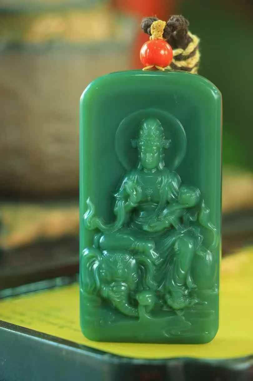 618713 和田玉老坑瓷藍普賢菩薩