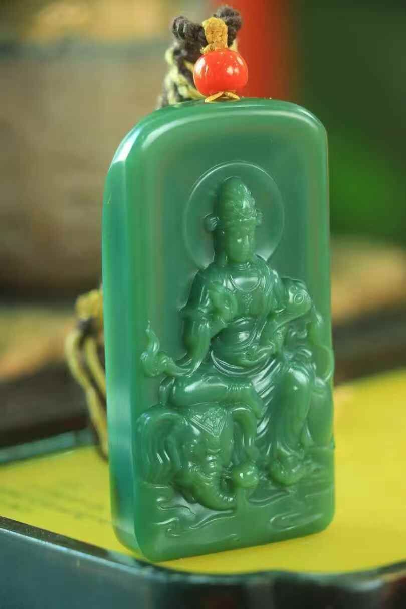 618713 和田玉老坑瓷藍普賢菩薩