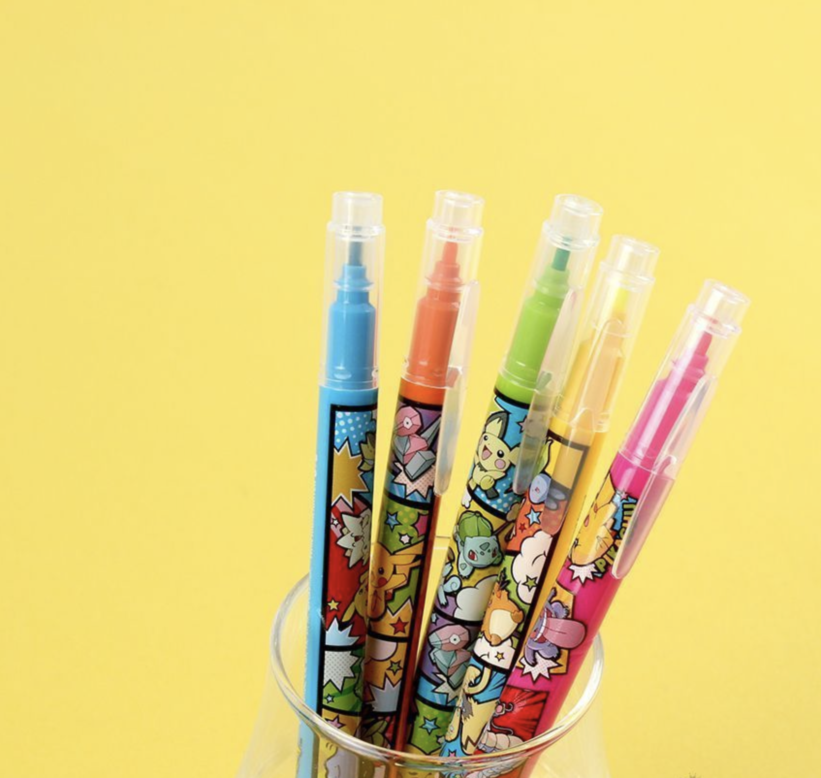 韓國 Pokemon 5色雙頭螢光筆