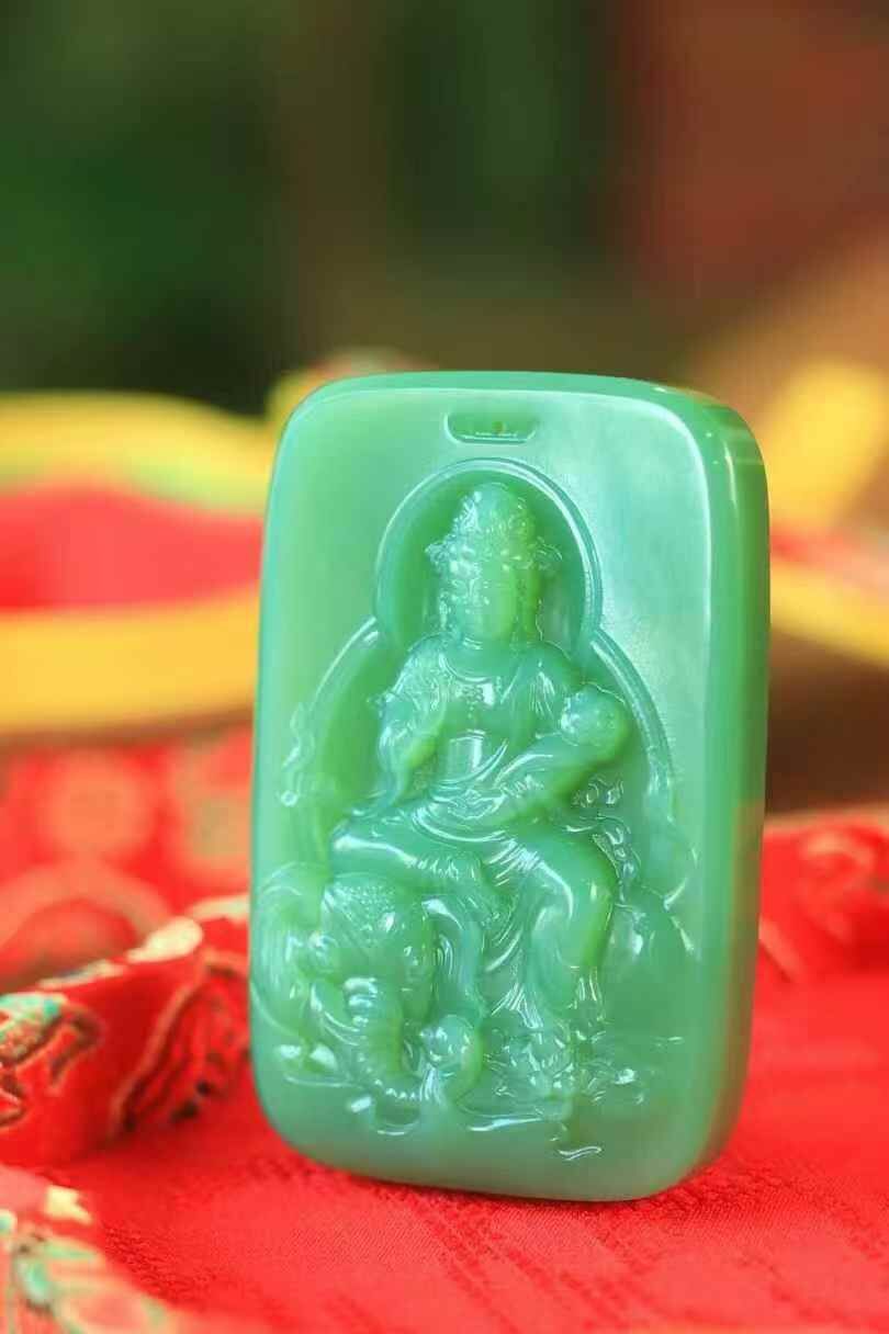 618716 和田玉碧玉普賢菩薩