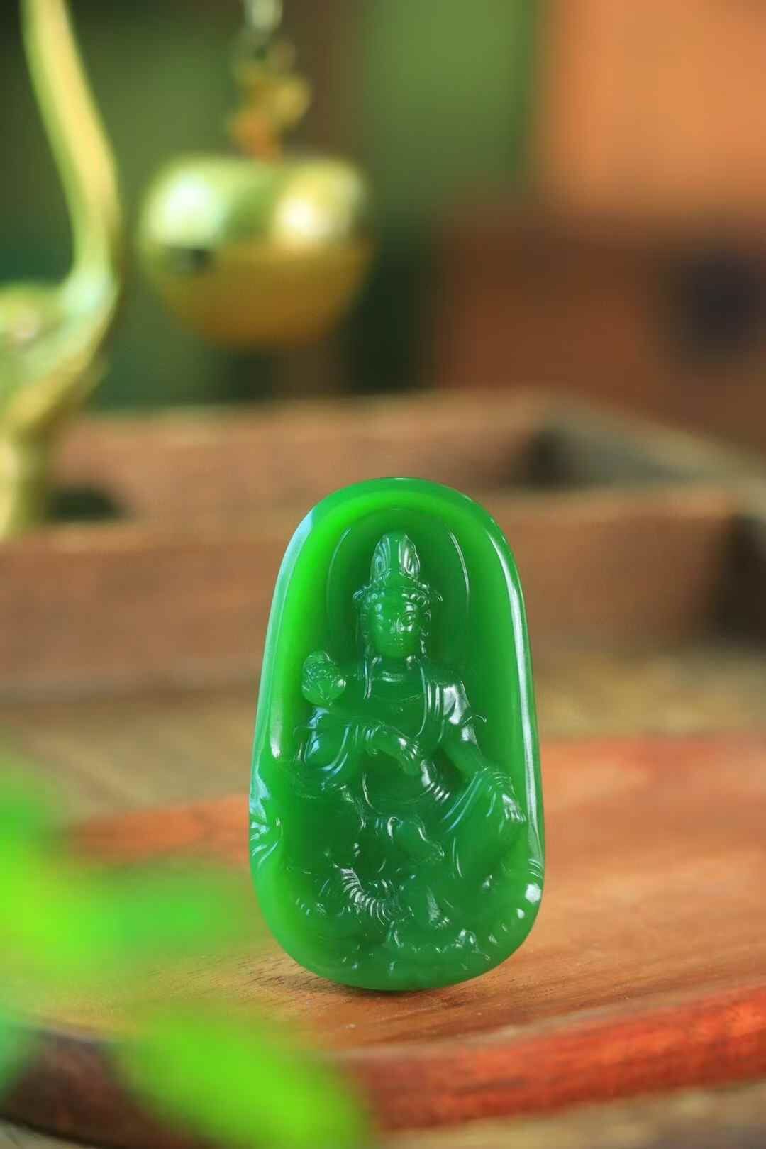 618717 和田玉碧玉普賢菩薩