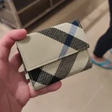 [S] BURBERRY LICHEN CHECK FOLDING WALLET, 80860051 (SB138)