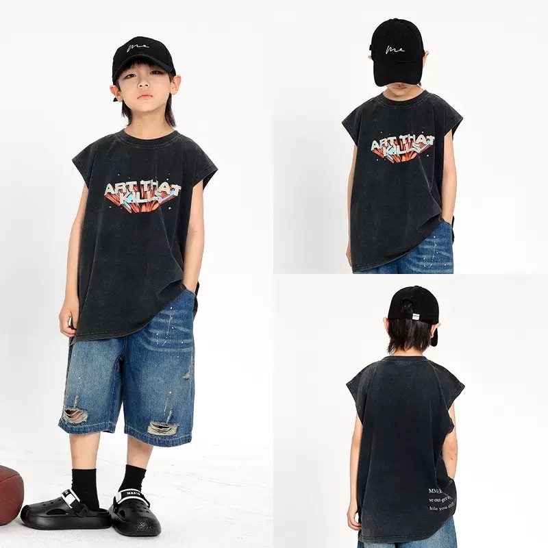 夏季字母寬鬆背心