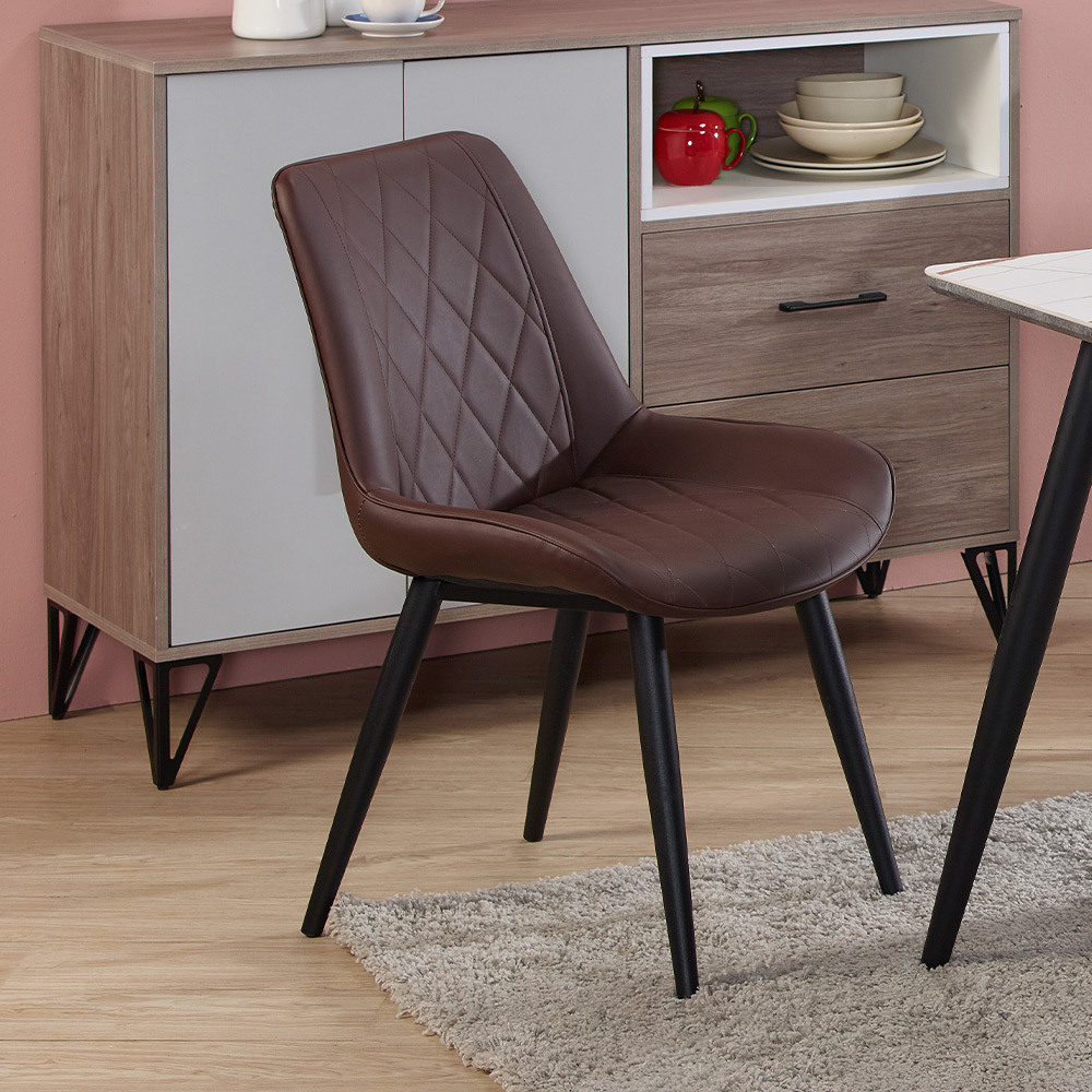 迪娜皮革餐椅/單椅/休閒椅/洽談椅/商務椅(四色可選)