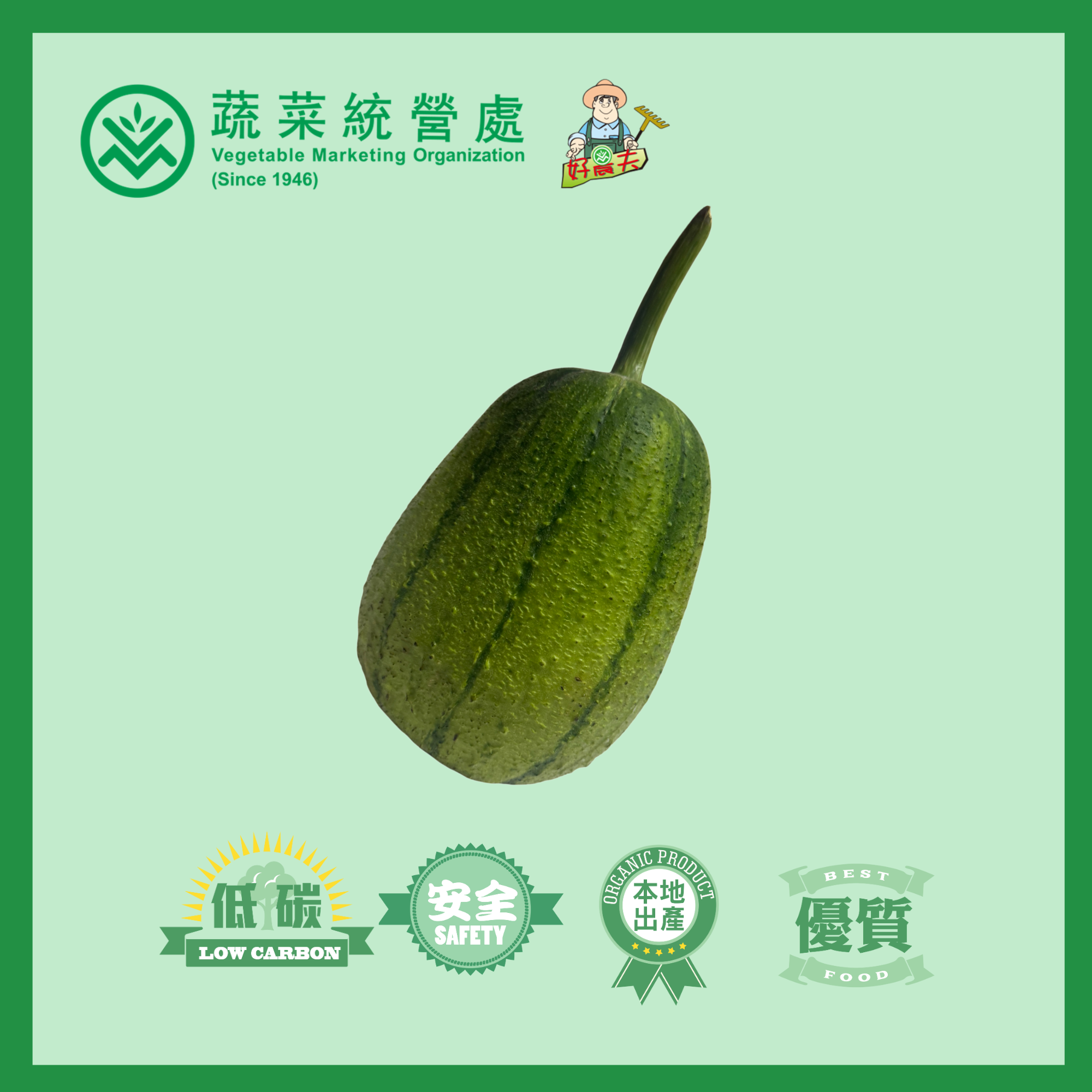 本地有機水瓜 (蘋果絲瓜)  (約1.5斤/包)