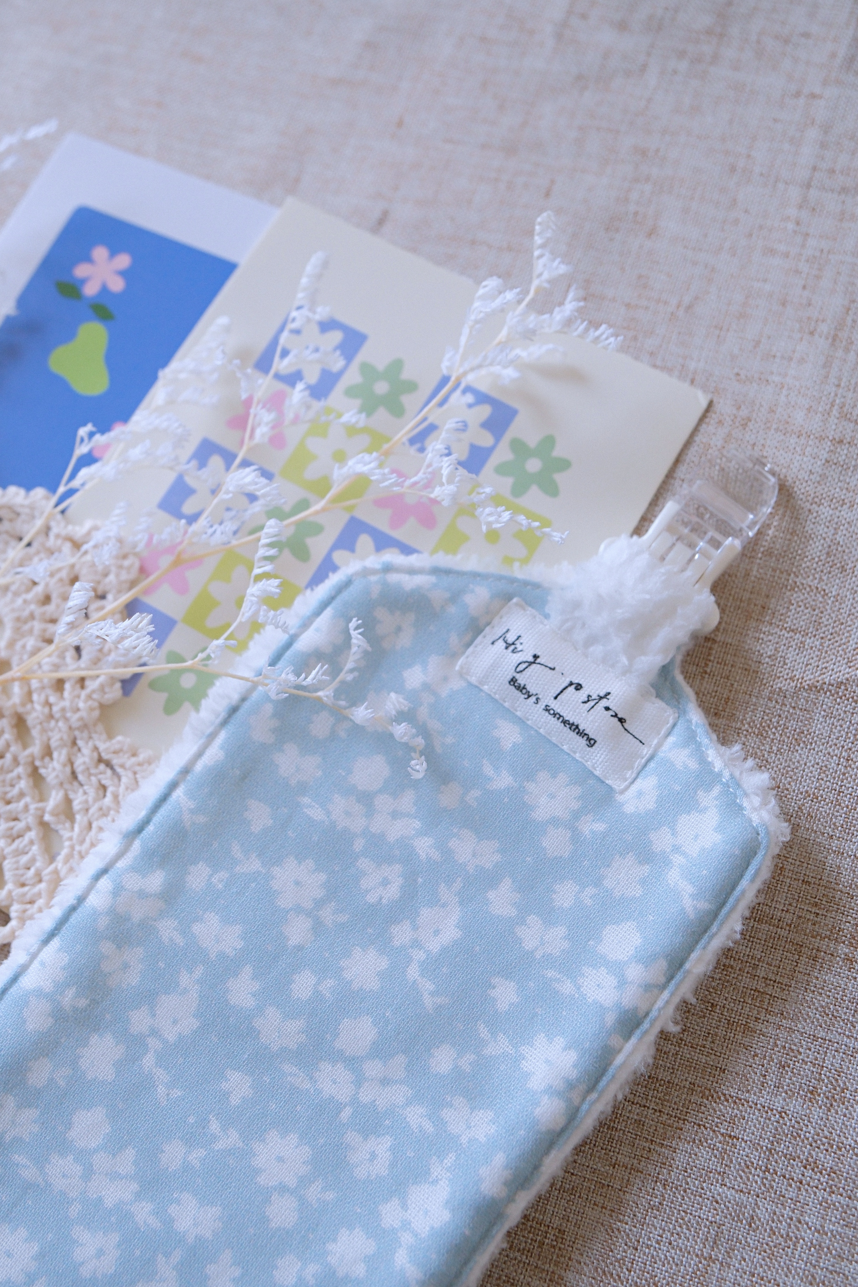 Hi Y.P store-手作手帕夾-獨家設計款-霧藍霜語