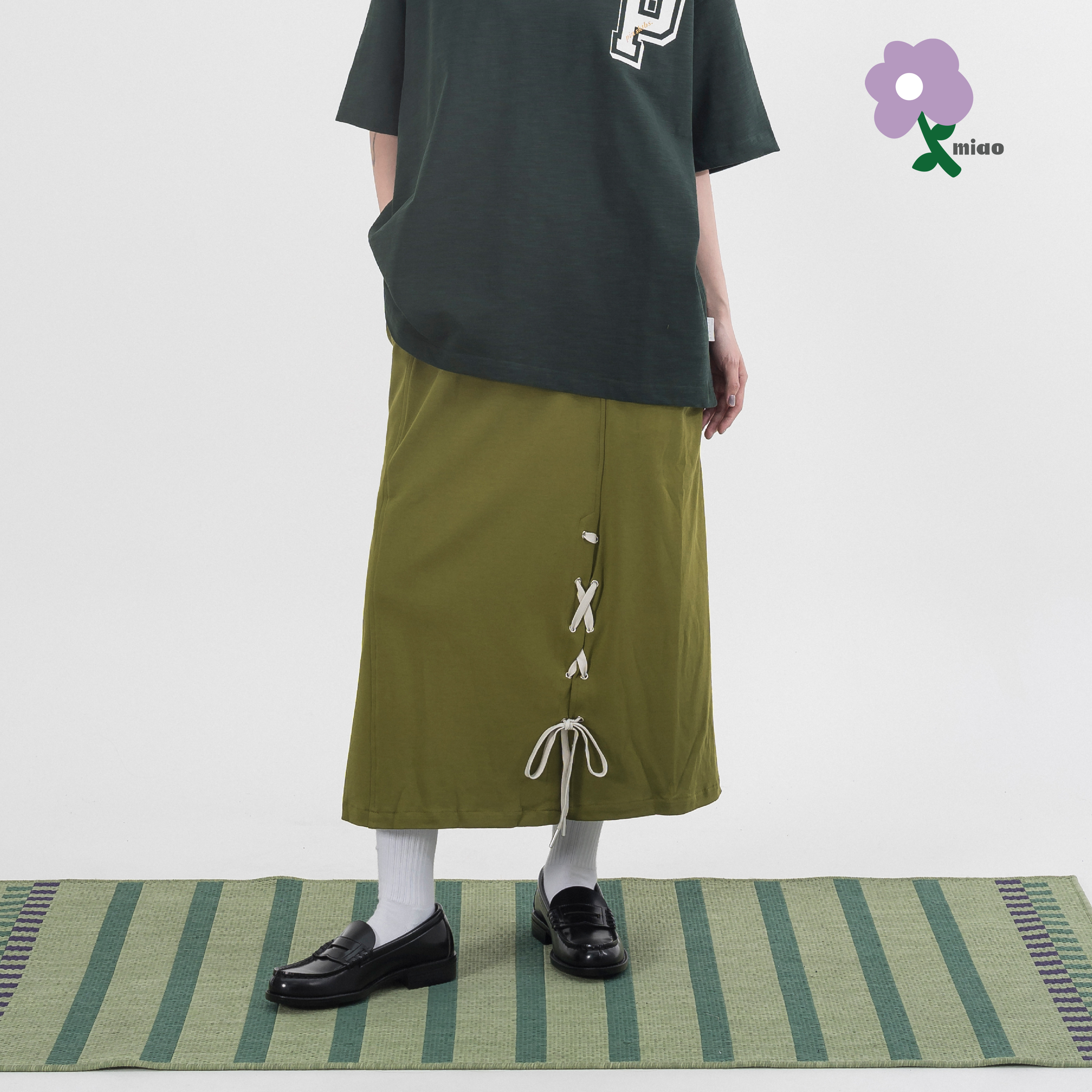 AGILITY MIAO Cotton Skirt 女裝 穿繩剪裁 直筒裙 [M-SK4]