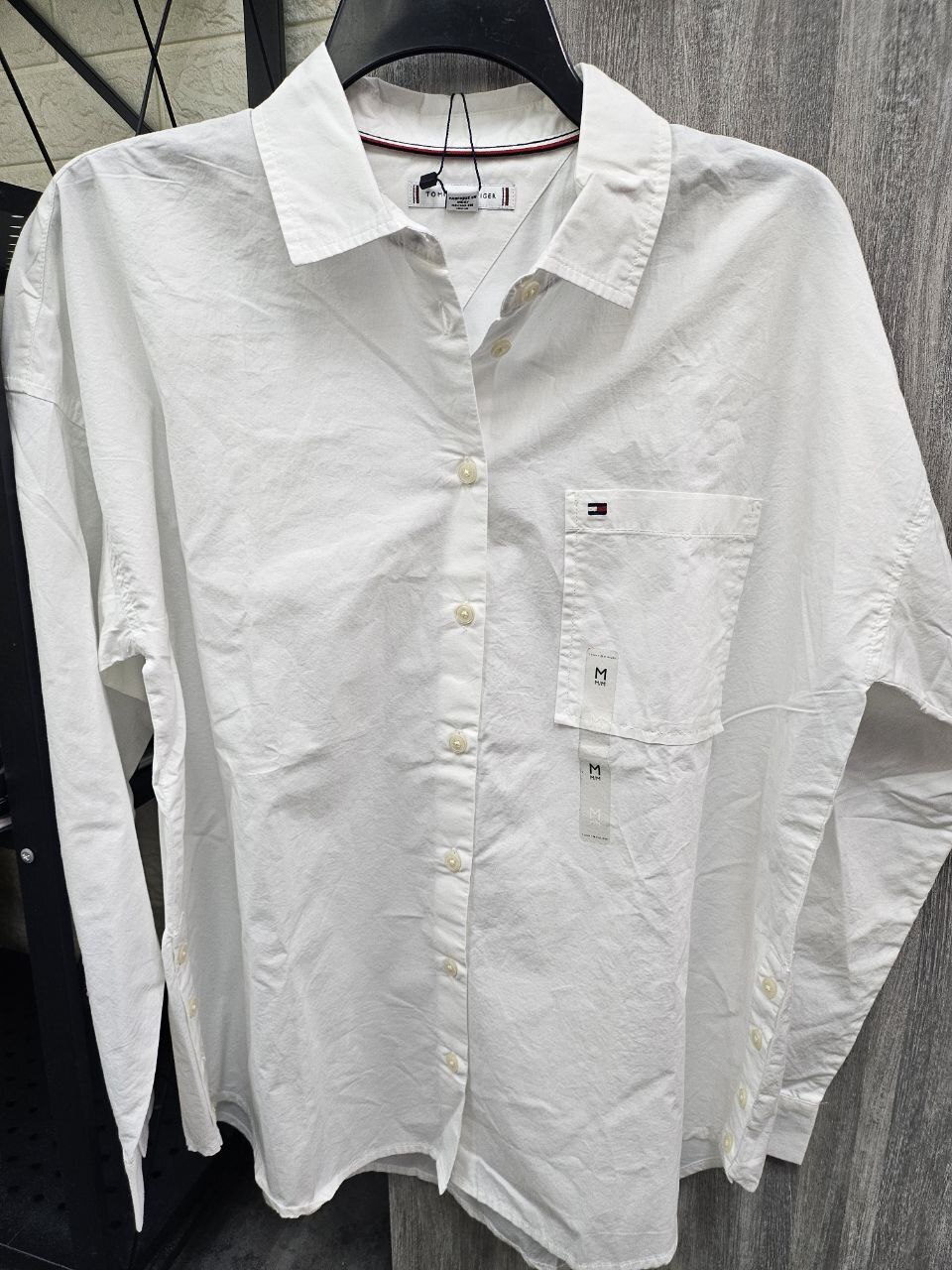 [S] TOMMY HILFIGER WHITE POLO LONG SLEEVE, XW04301-100 (STH1367)