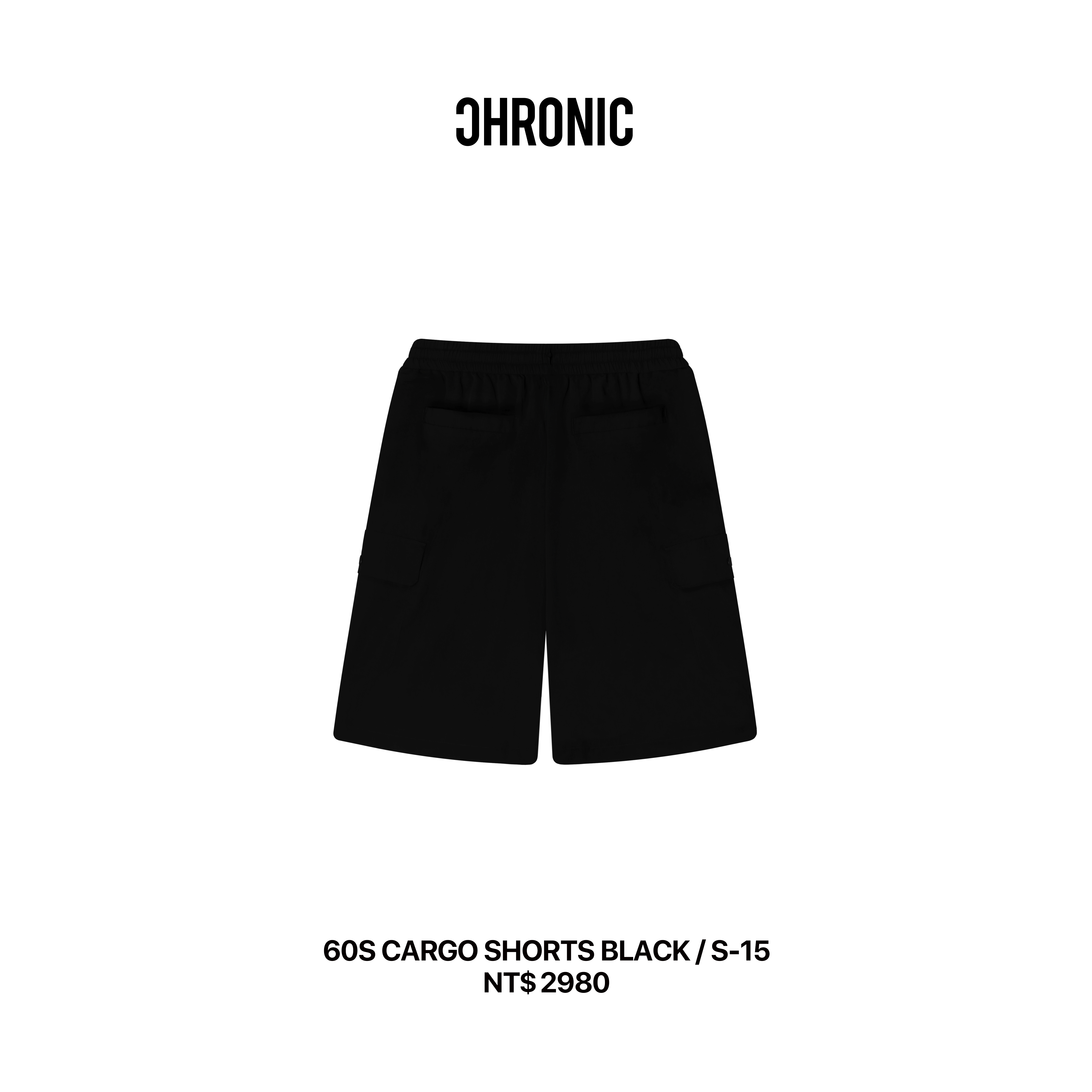60S CARGO SHORTS BLACK / S-15
