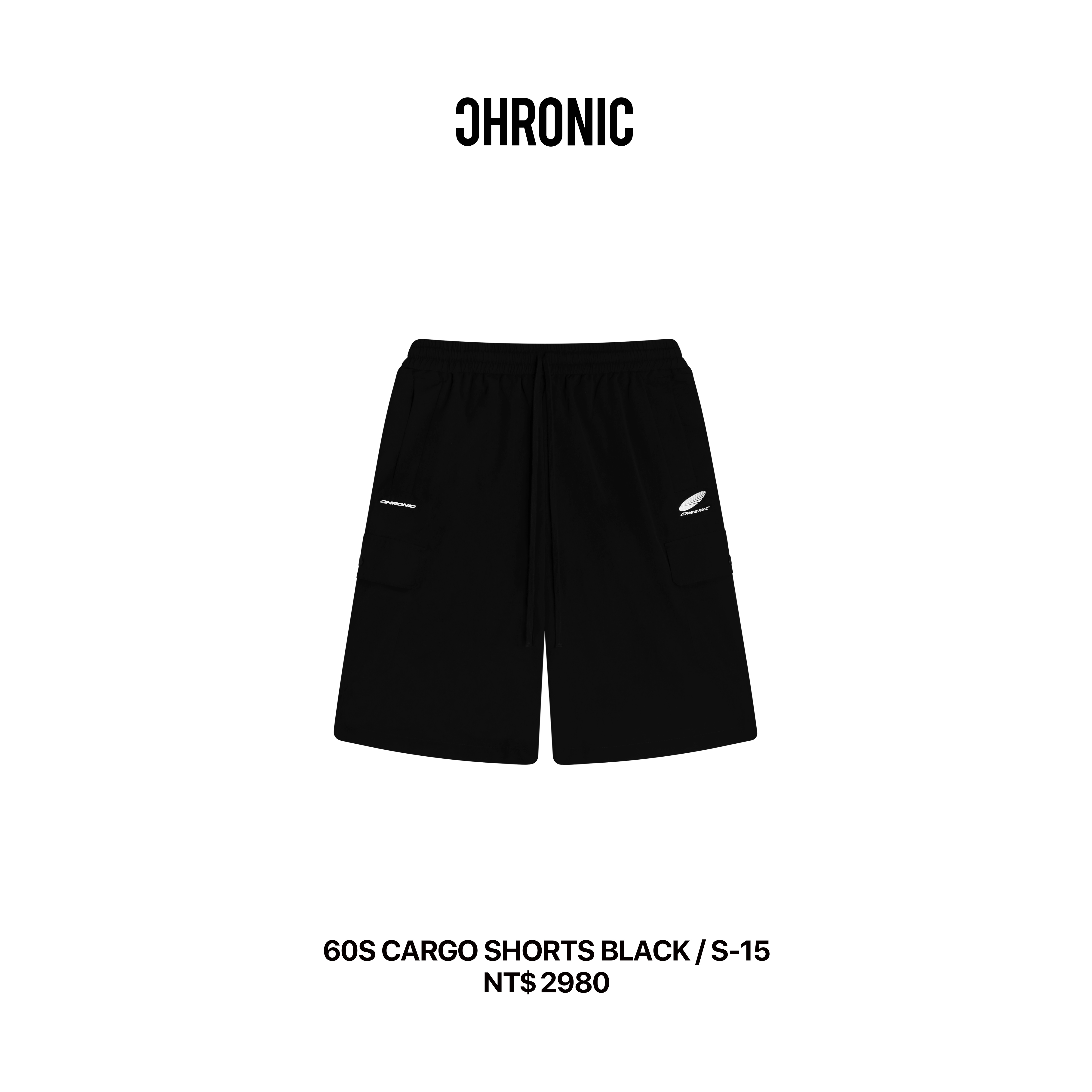 60S CARGO SHORTS BLACK / S-15