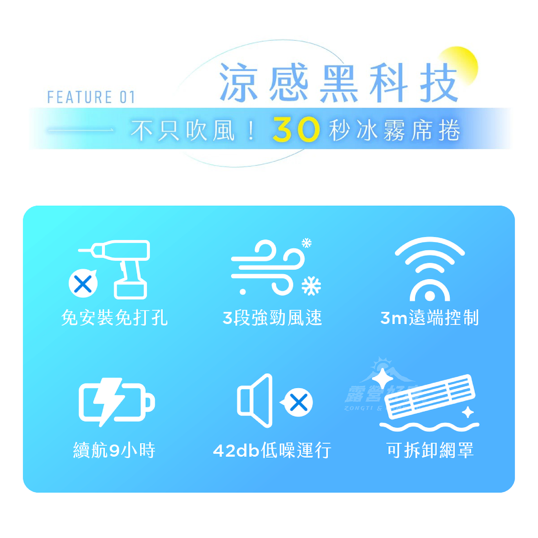 【KINYO】冰霧製冷充電風扇 UF-1998 BB13