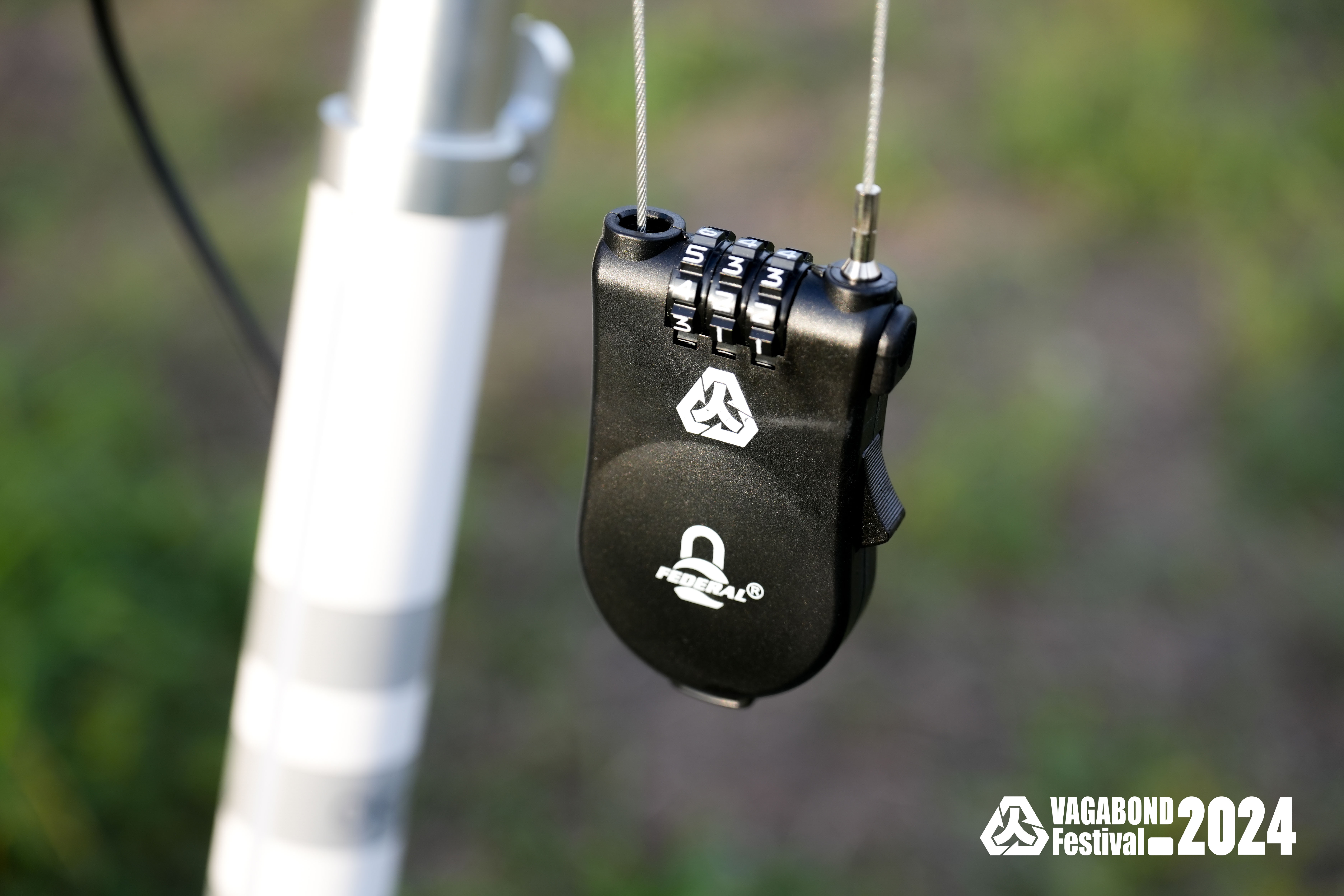 浪人祭 X FEDERAL LOCK - 353 多功能萬用鋼繩密碼鎖（曜石黑）