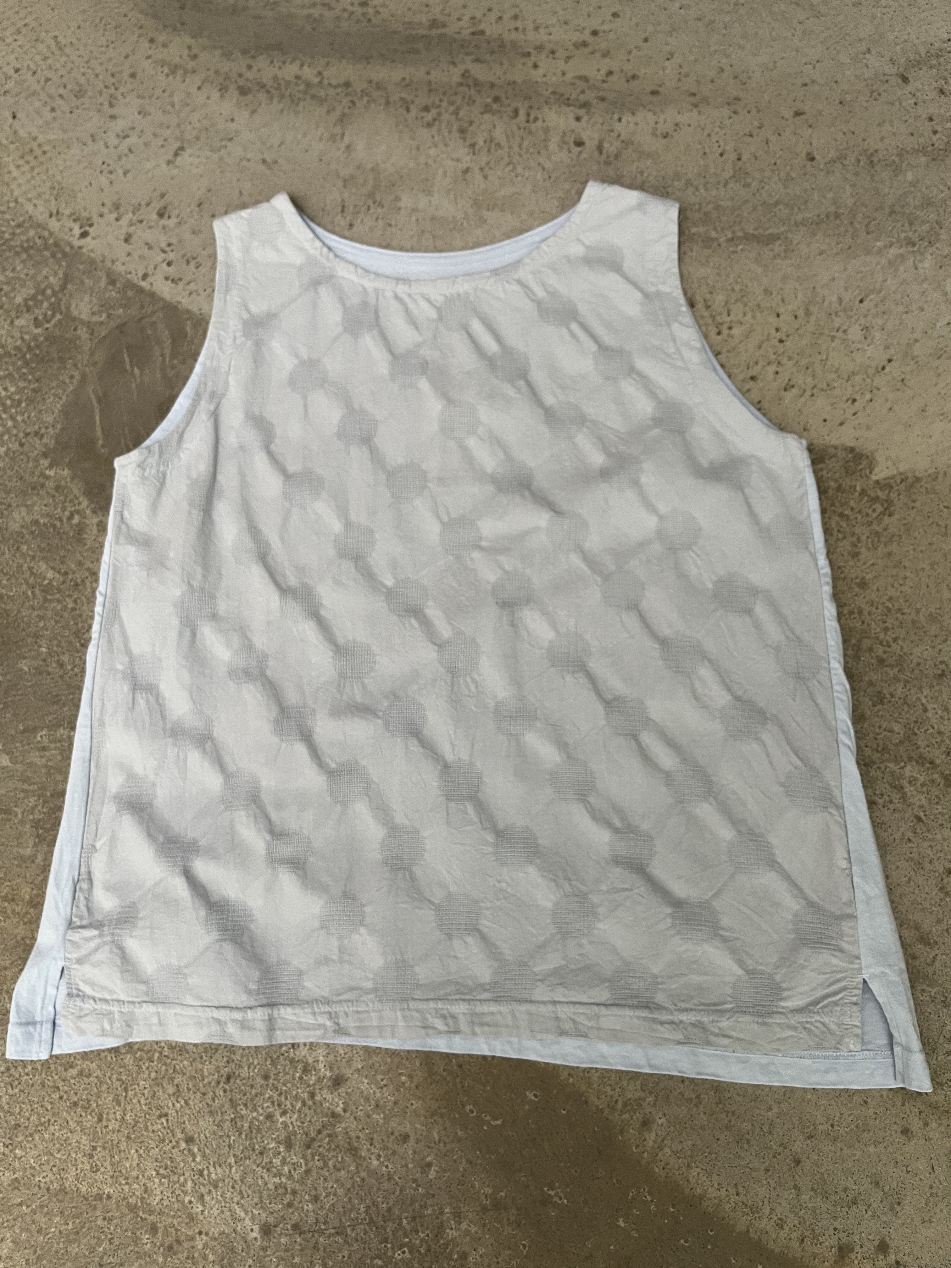 日本製淺藍色立體波點背心