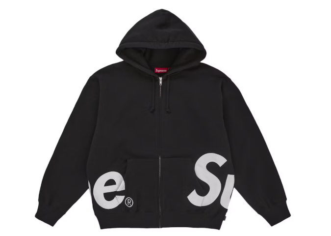 [現貨] Supreme SS25 BIG LOGO ZIP UP SWEATSHIRT| Black