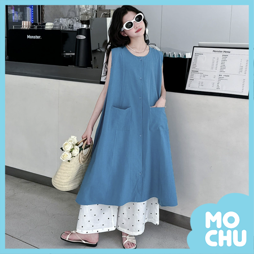 優雅度假風中大童套裝