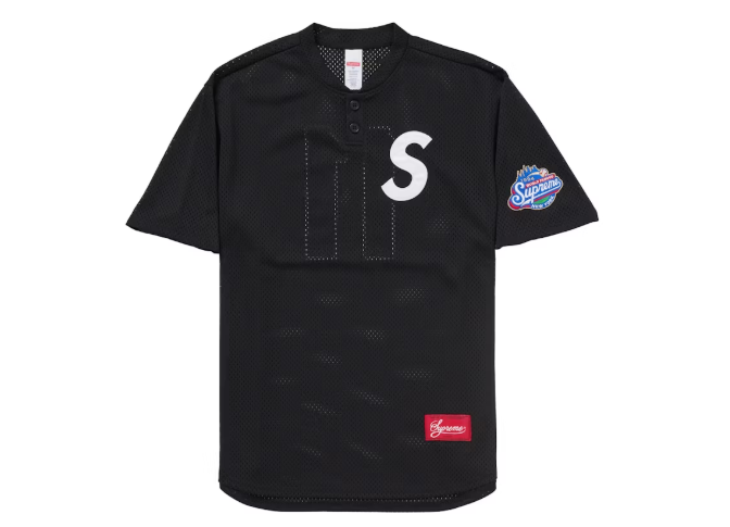 [現貨] Supreme SS25 S LOGO BASEBALL HENLEY| Black