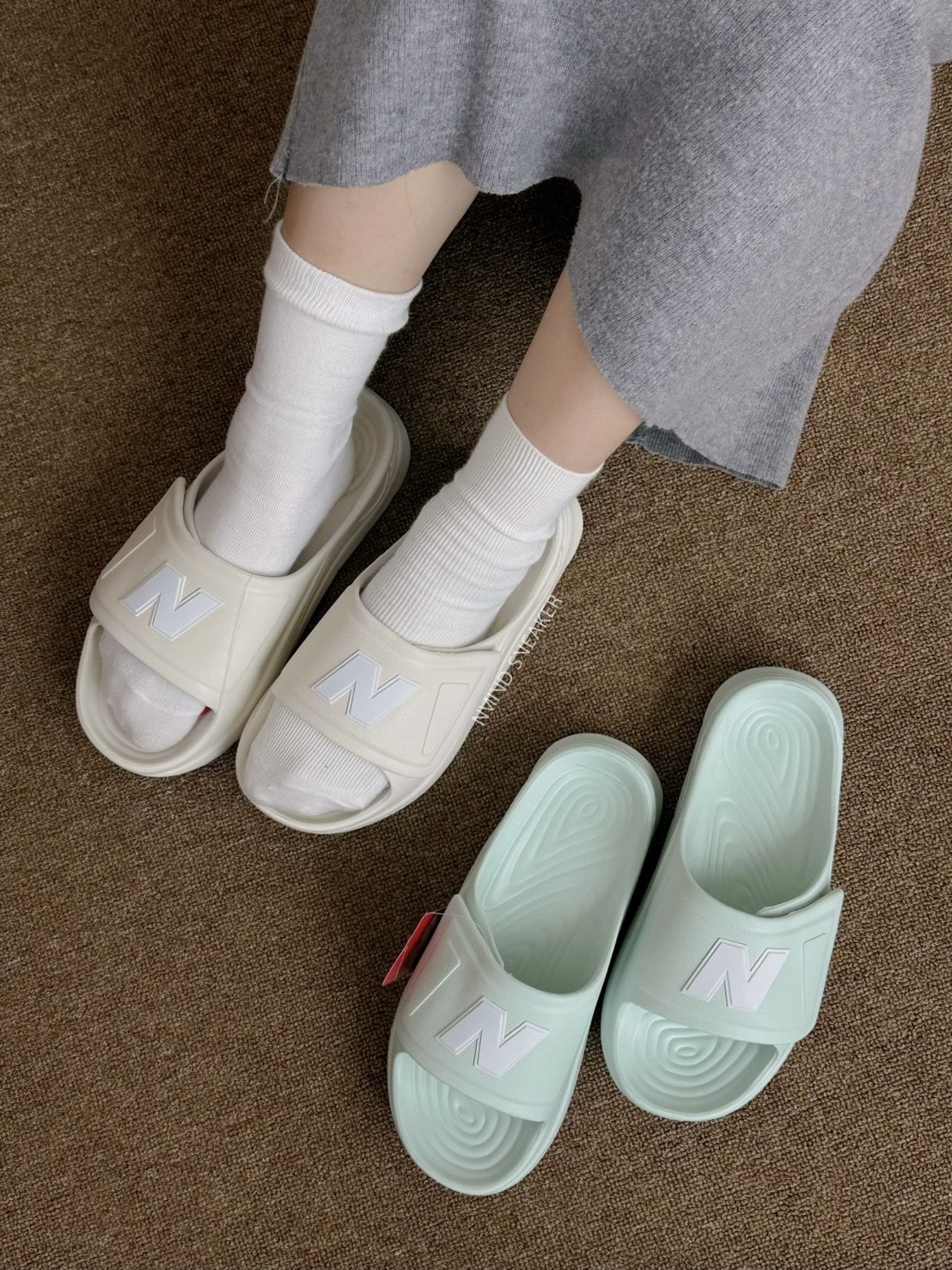 NEW BALANCE 防水拖鞋 魔鬼氈 四色 女鞋