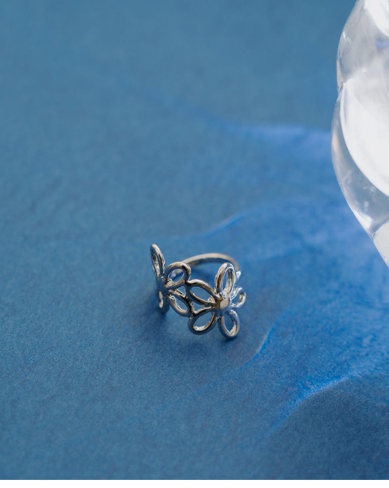 Metal hollow large flower shape ring【07060253】in stock+pre-order