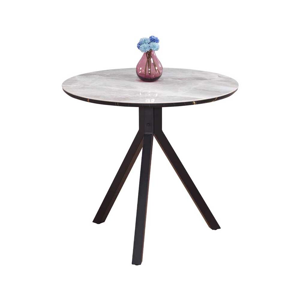 雷奇2.7尺工業風岩板圓形小餐桌/休閒桌/洽談桌/商務桌