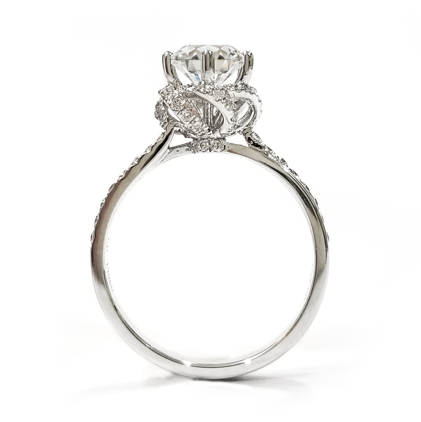 PT950鉑金天然鑽石手捧花戒指托