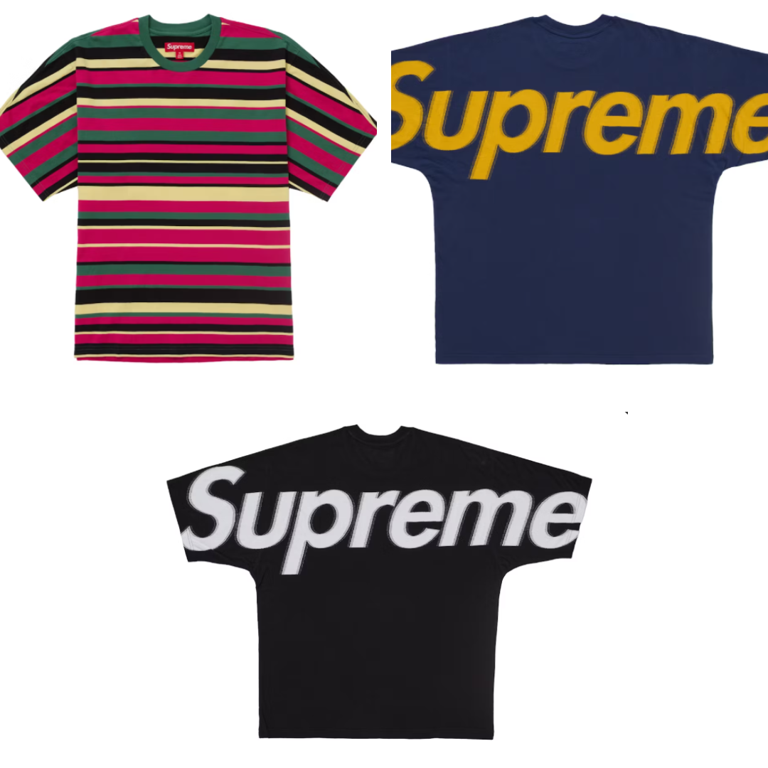 SUPREME SS25 INTARSIA S/S TEE| Stripe / Black / Navy