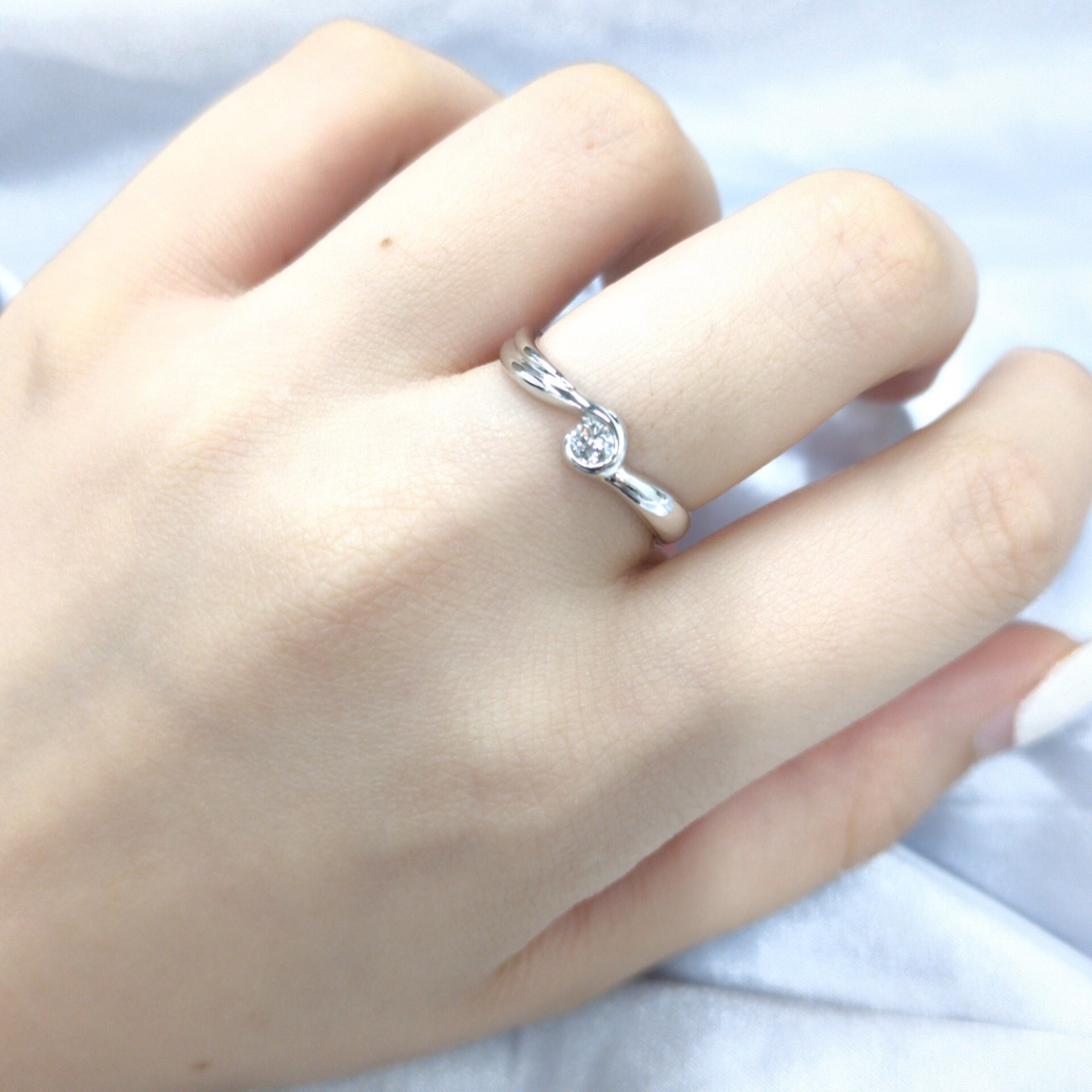 全新18K白金【單粒12份鑽石】戒指