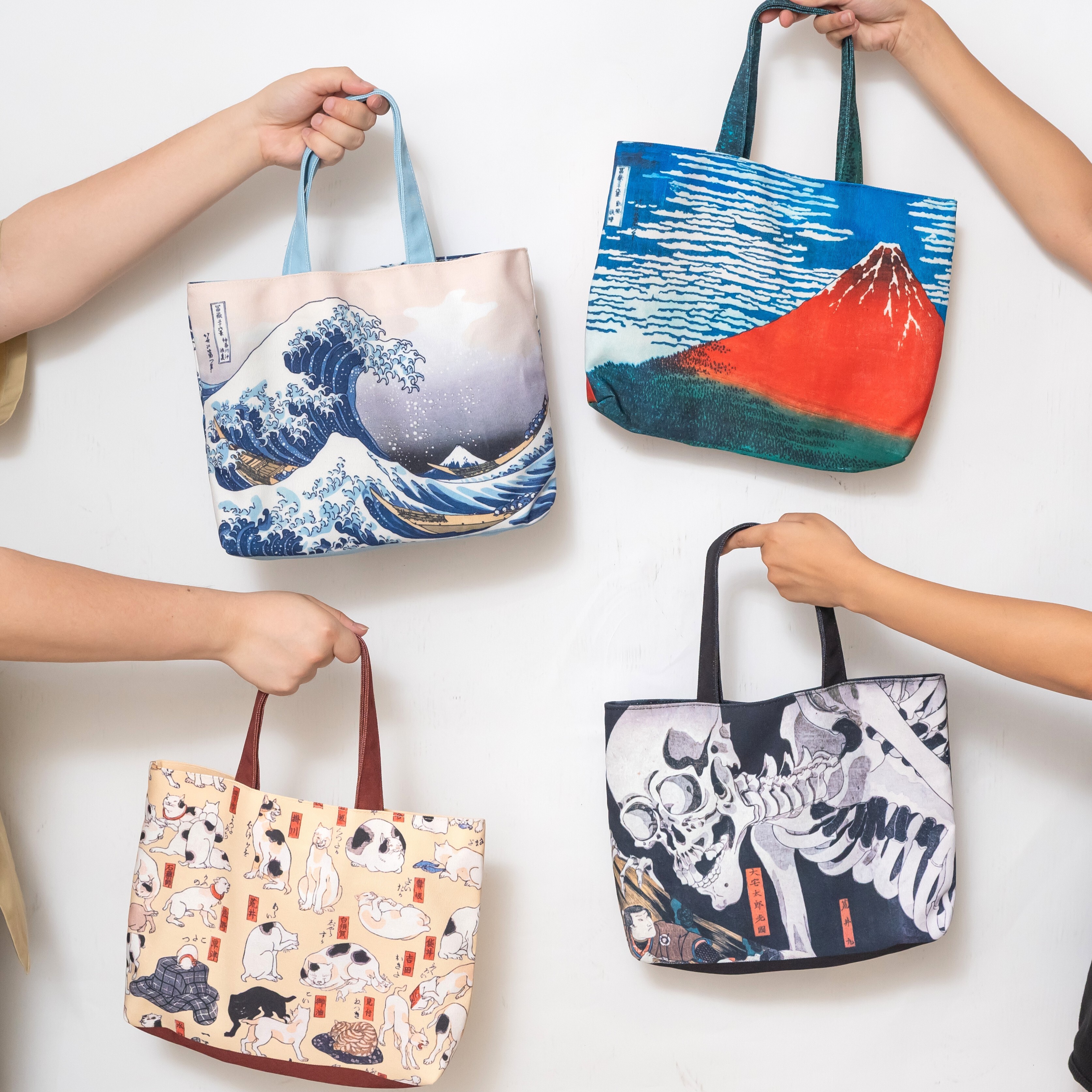 浮世繪小提袋｜歌川國芳《猫飼好五十三疋》_翡冷翠文創