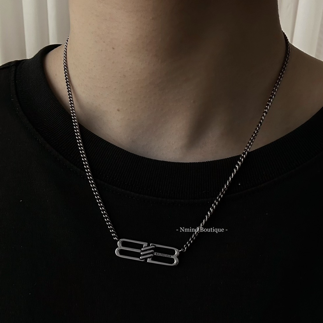 BALENCIAGA BB ICON NECKLACE アンティークシルバー Bb Icon Necklace in Antique Silver | Balenciaga US