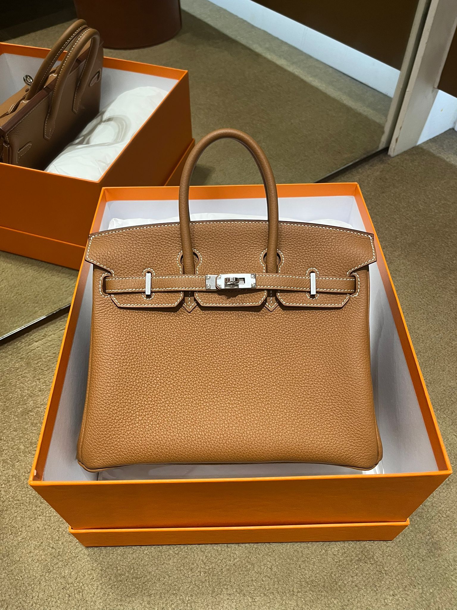 Birkin 25 37 gold ck togo K