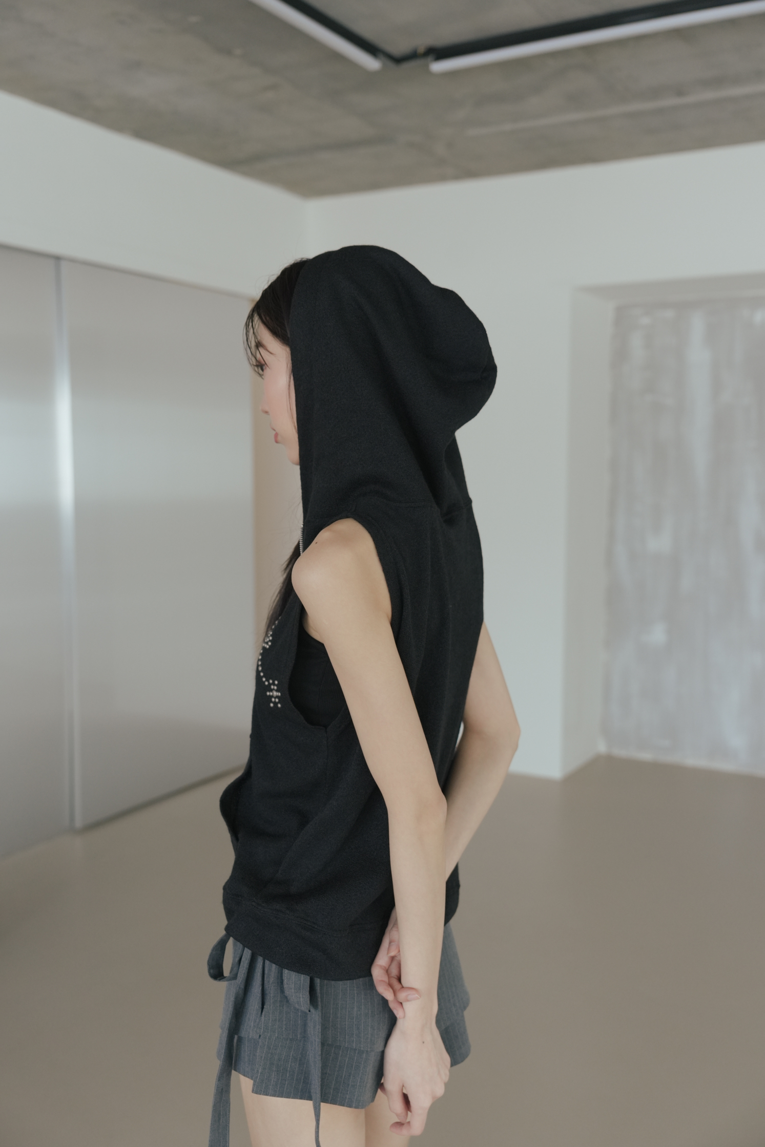 Beaded Zip-Up Hoodie #上衣