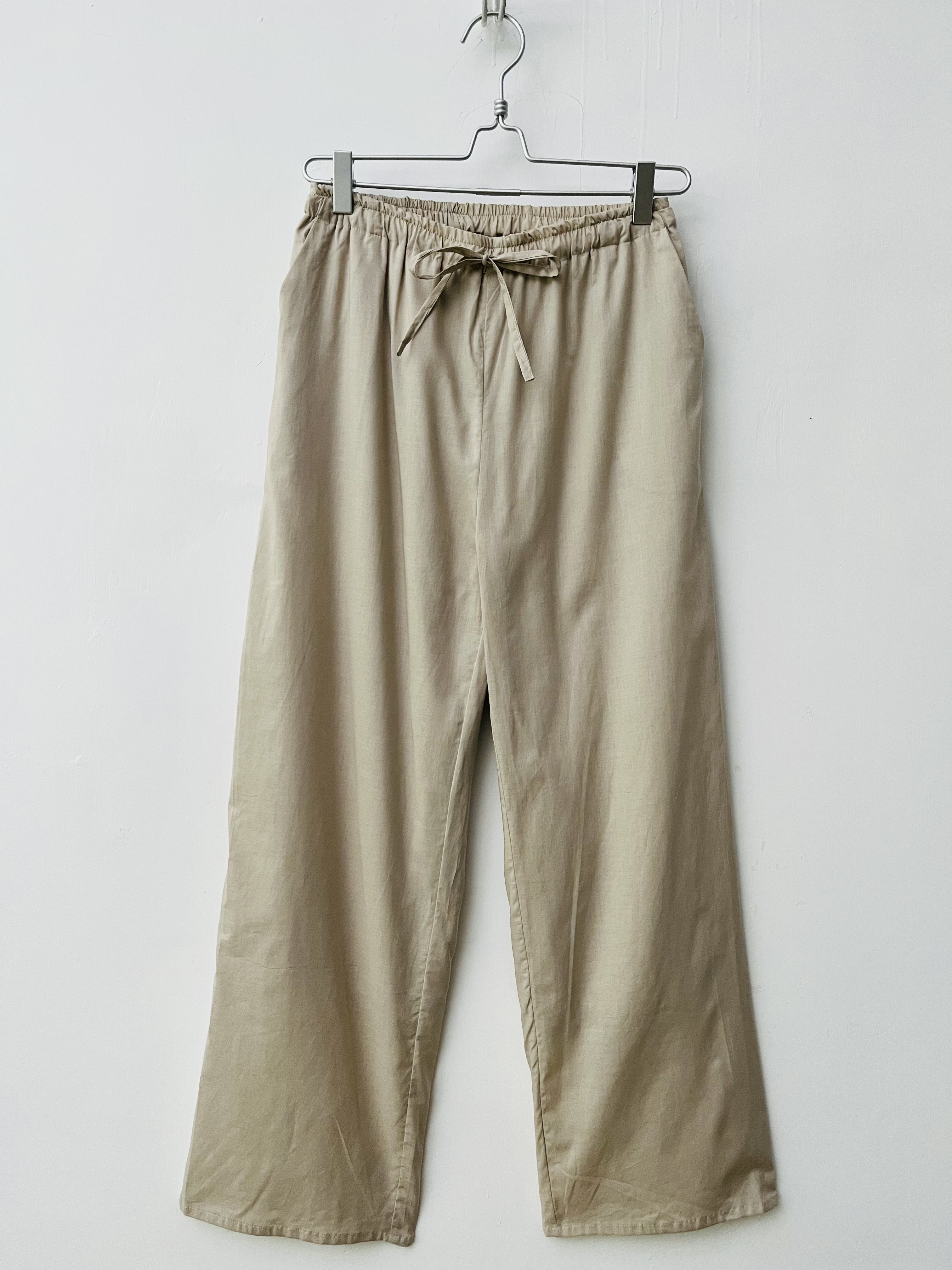 日本製米色全橡筋褲