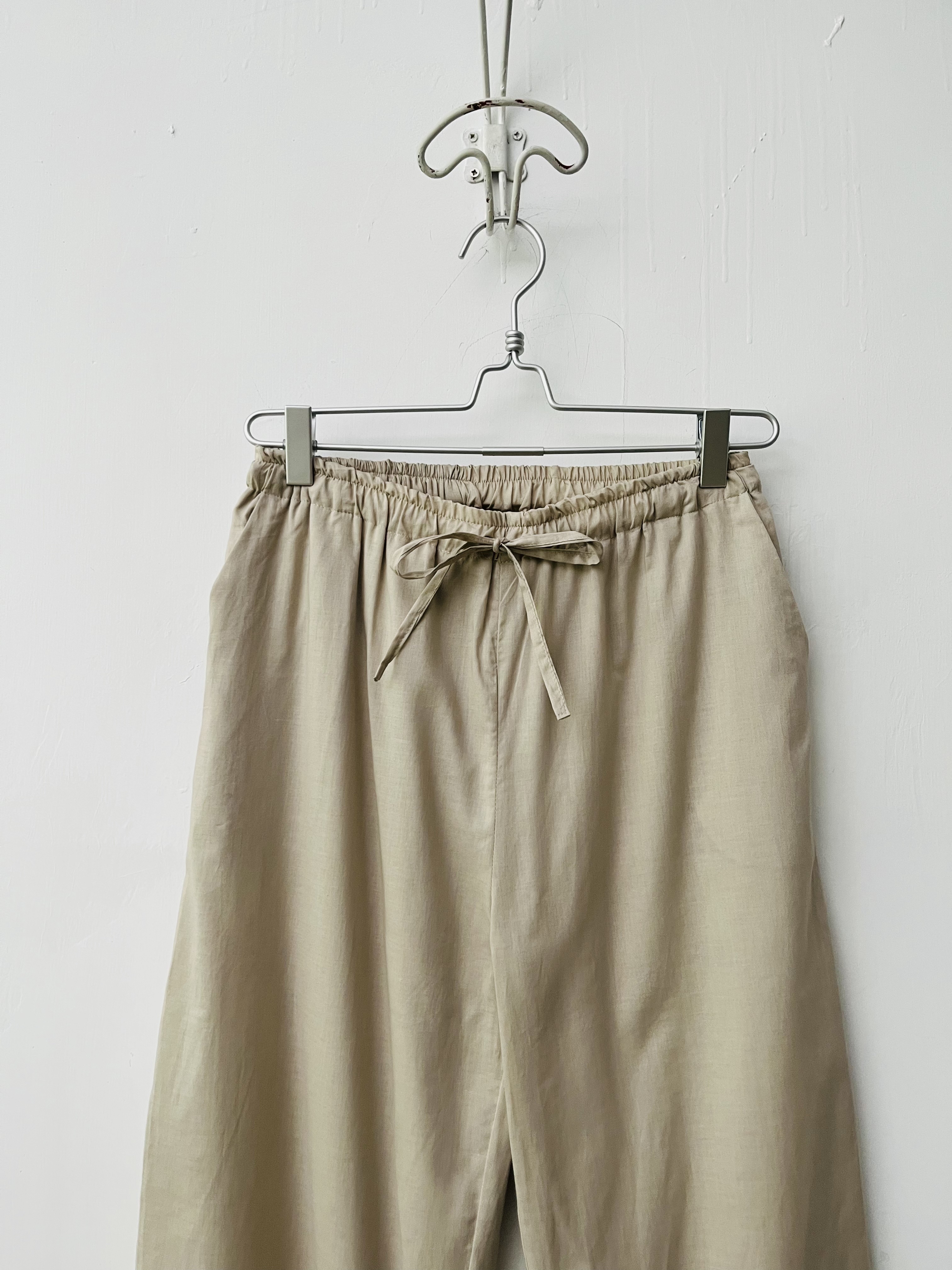 日本製米色全橡筋褲